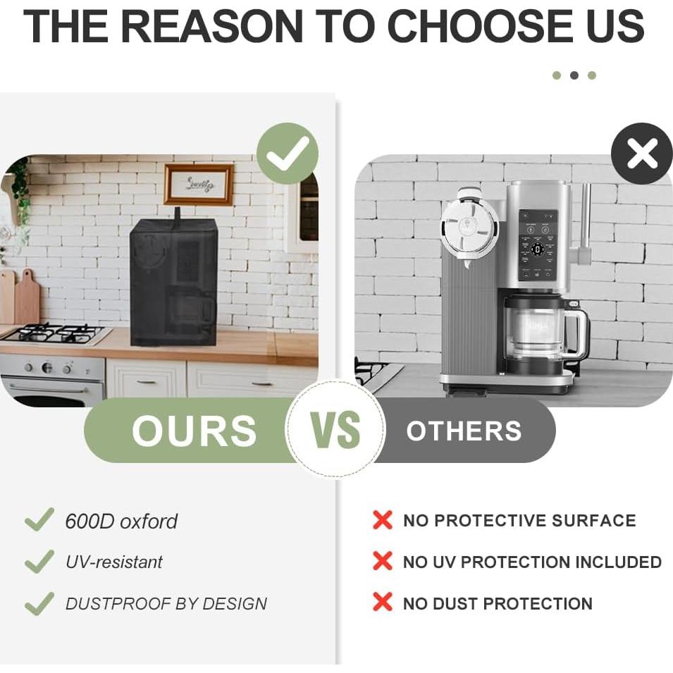 Ice Cream Maker Dust Cover – 600D Heat-Resistant Waterproof Nylon, For Ninja NC701 Swirl by CREAMi Ice Cream & 16oz Soft Serve Machines, Foldable Handle with Storage Bag