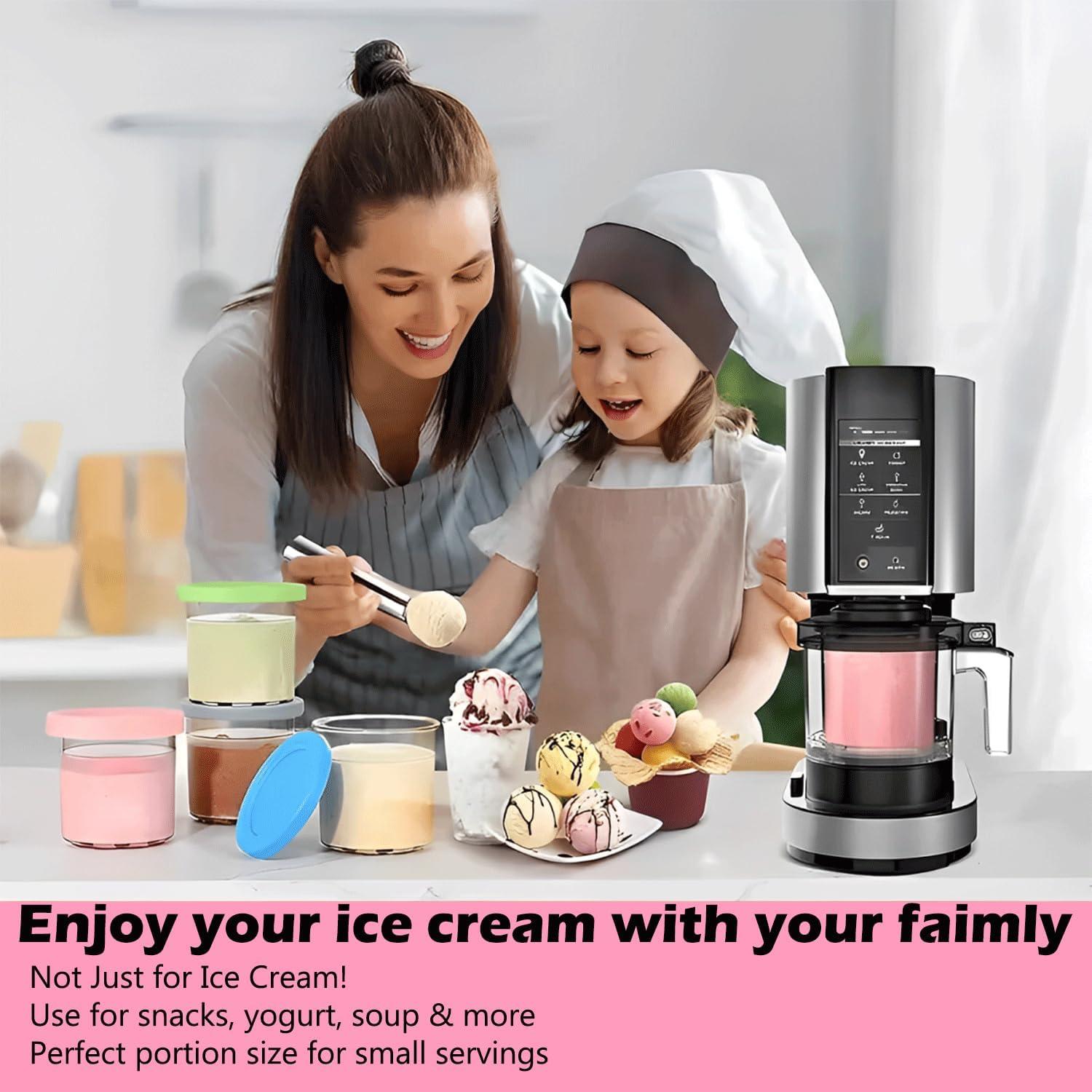 Paquete de 4 Contenedores Ninja Creami 16 oz con Tapas