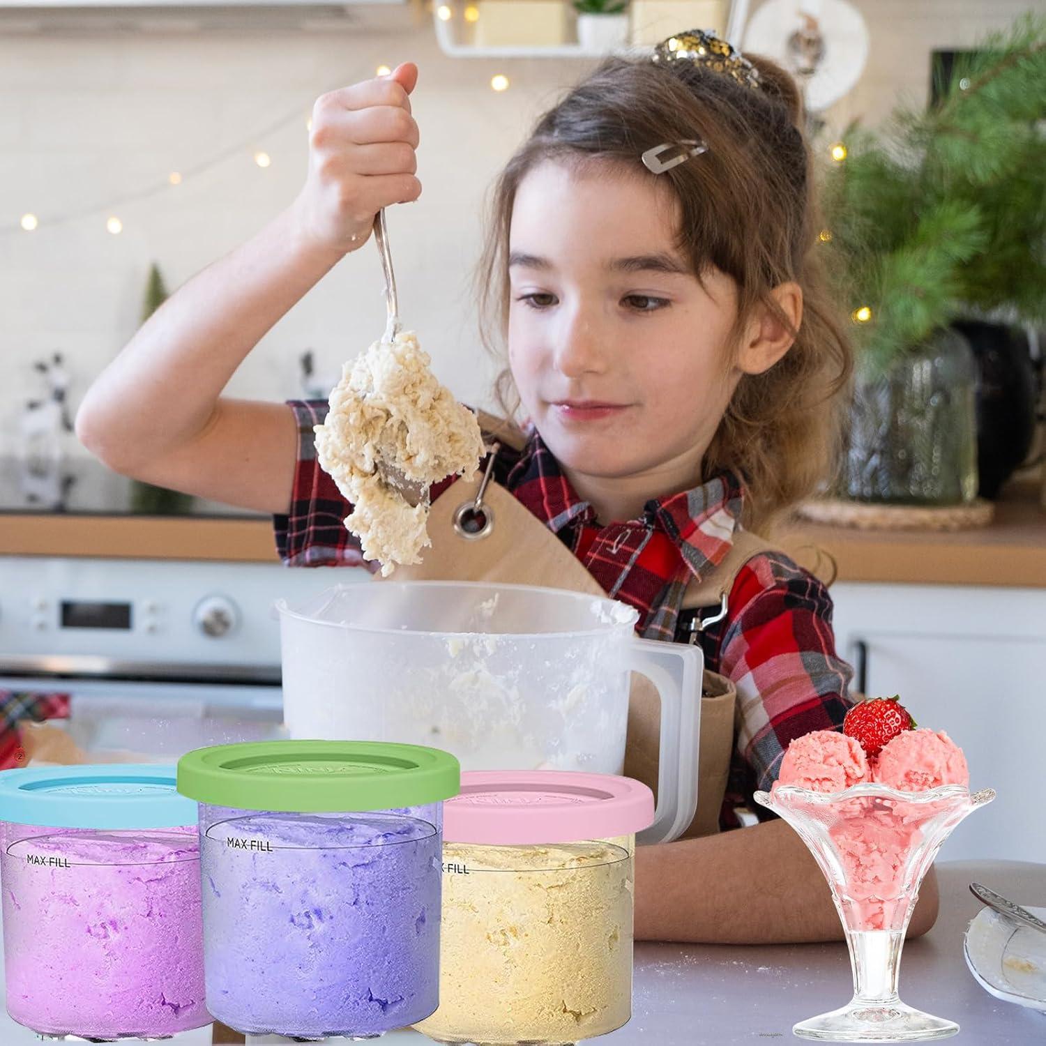 Contenedores de Helado AULKZIOV 16 oz 4 Pack para Ninja Creami