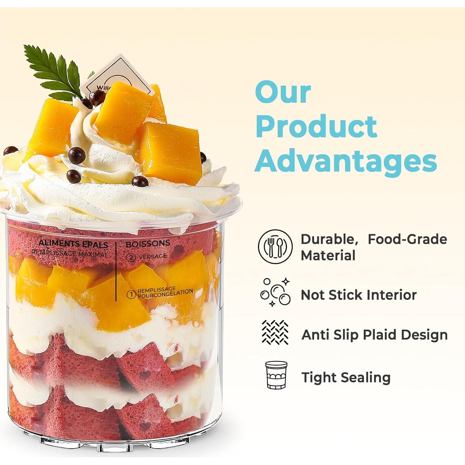 4Pack for Ninja Creami Deluxe Pints and Lids, 24OZ Ice Creamy Containers Storage for Ninja Creami Maker 11-in-1 NC501 NC500 Series (Dishwasher Safe Reusable Leak Proof)