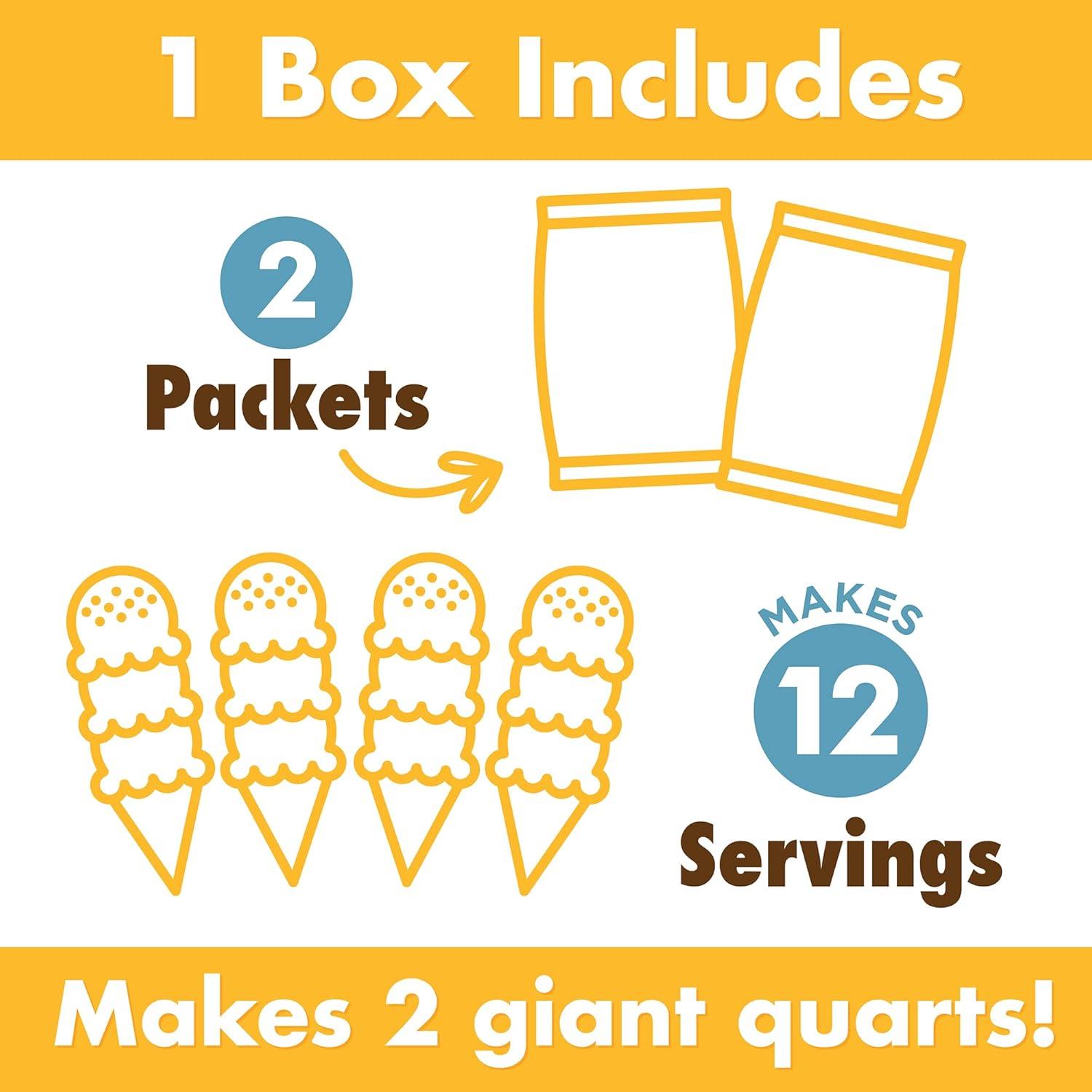 Premium Ice Cream Starter Mix for ice cream maker. Simple, easy, delicious. From gourmet mix to maker in 5 minutes. Makes 2 creamy quarts. Made in USA. (2 box) (Vanilla)