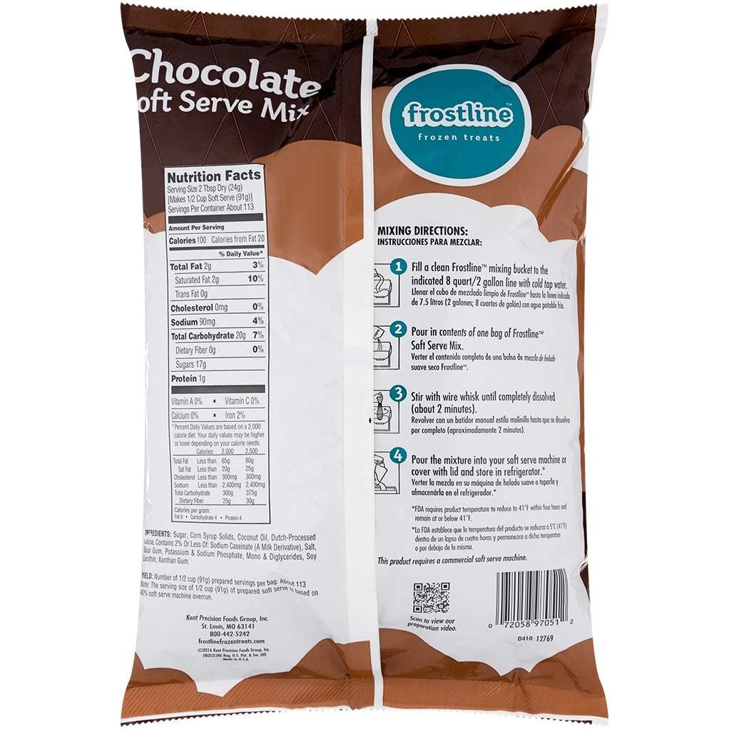 Mezcla de Helado Suave de Chocolate Frostline 2.72 kg Libre de Lactosa