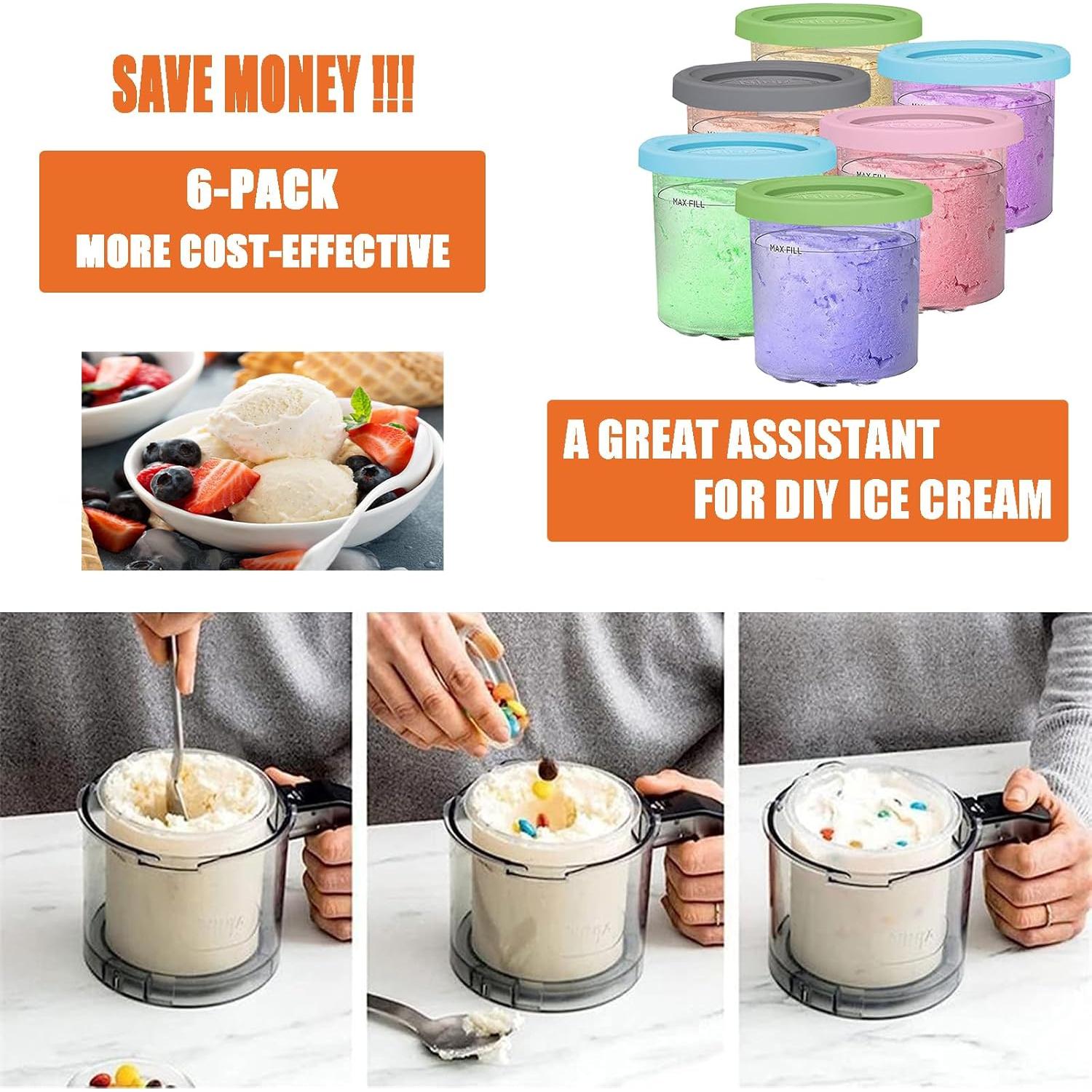 Paquete de 6 Recipientes de Pintura Ninja Creami 16oz BPA Libre