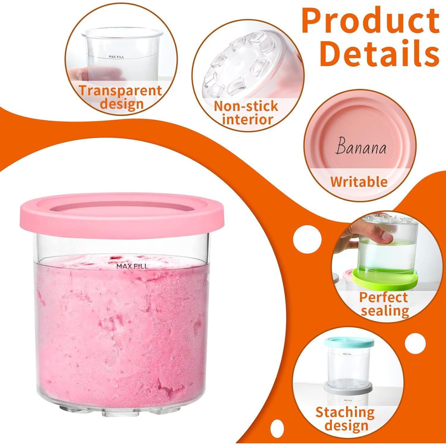 Juego de 4 Contenedores de Helado Ninja 473ml Sin BPA