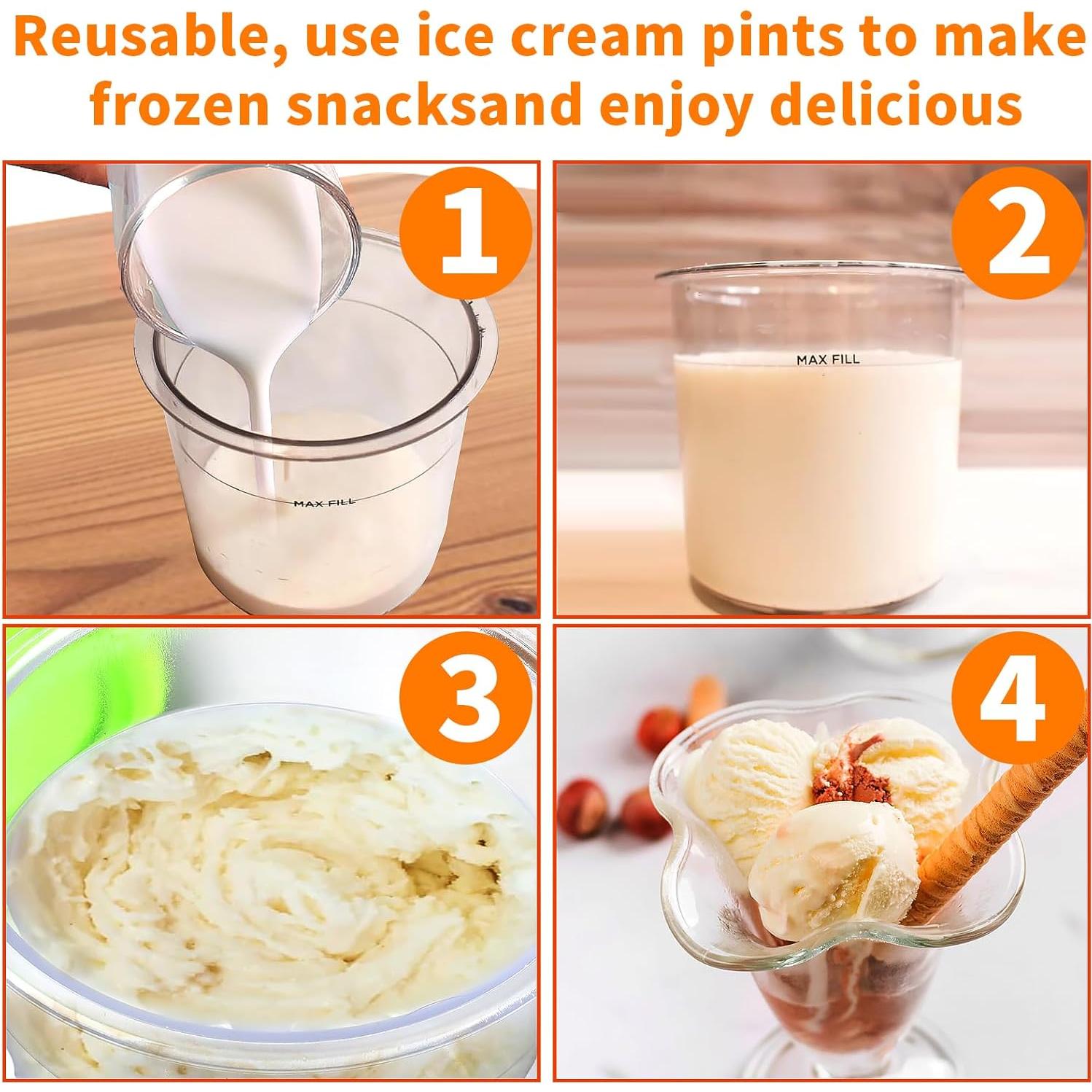 Juego de 4 Contenedores de Helado Ninja 473ml Sin BPA