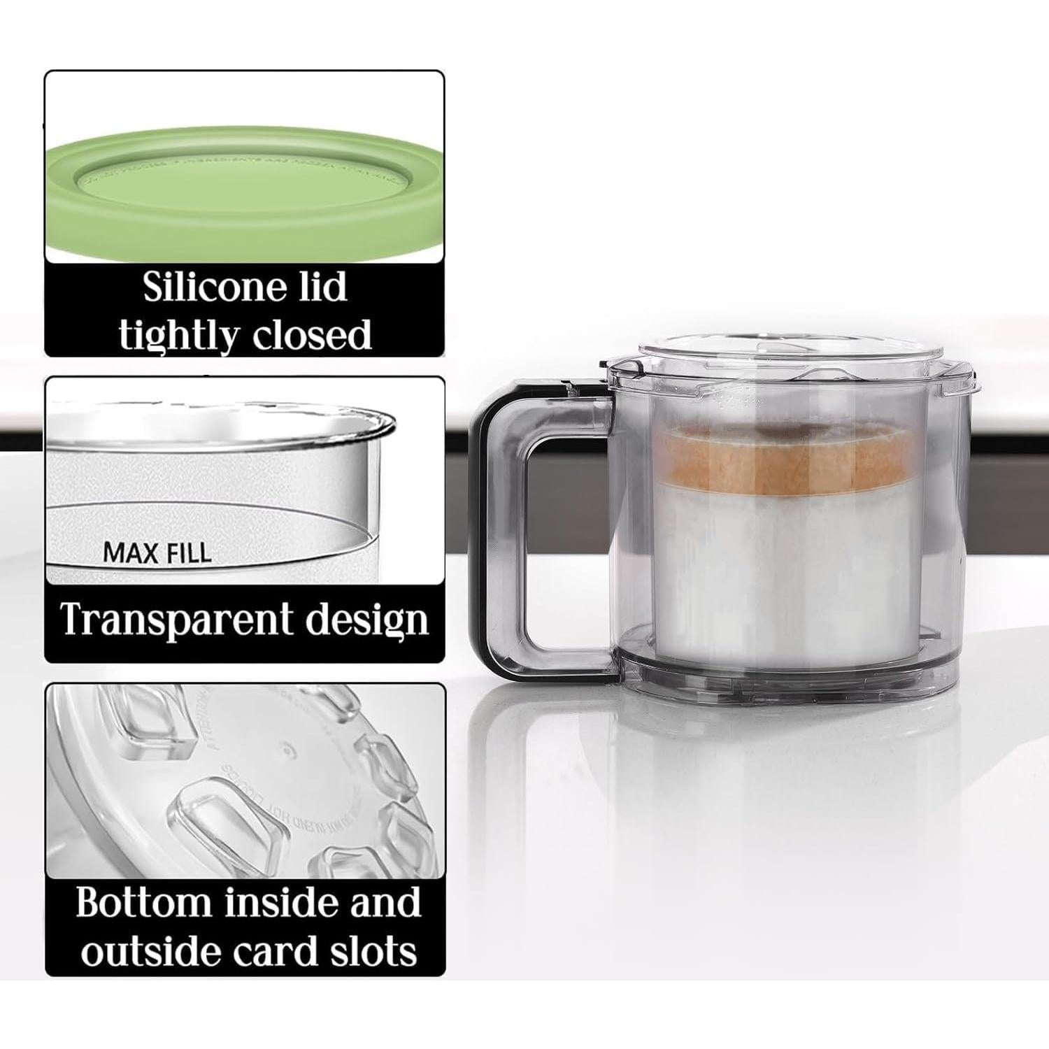 Paquete de 4 Pints y Tapas Aoiutrn para Ninja NC300