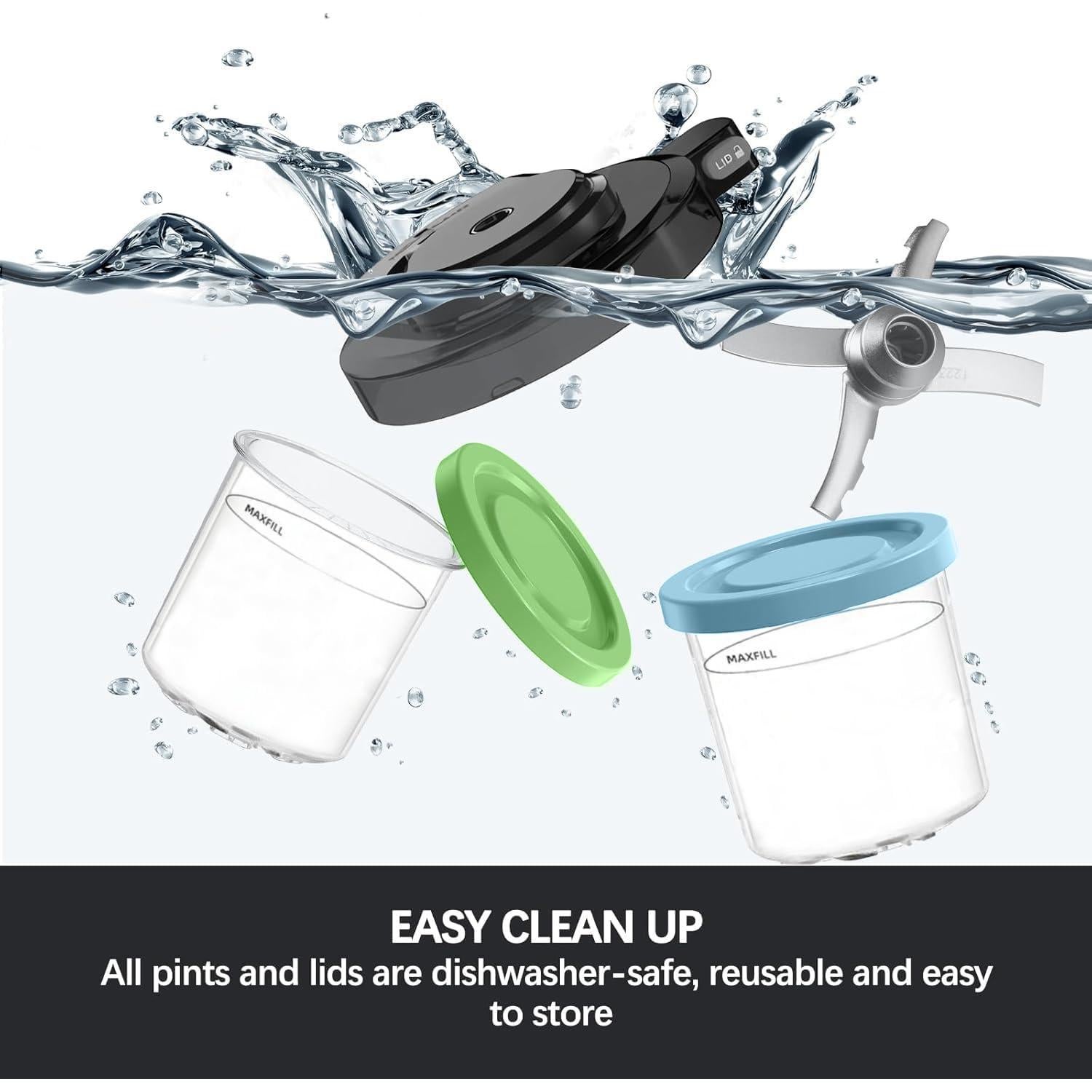 Paquete de 4 Pints y Tapas Aoiutrn para Ninja NC300