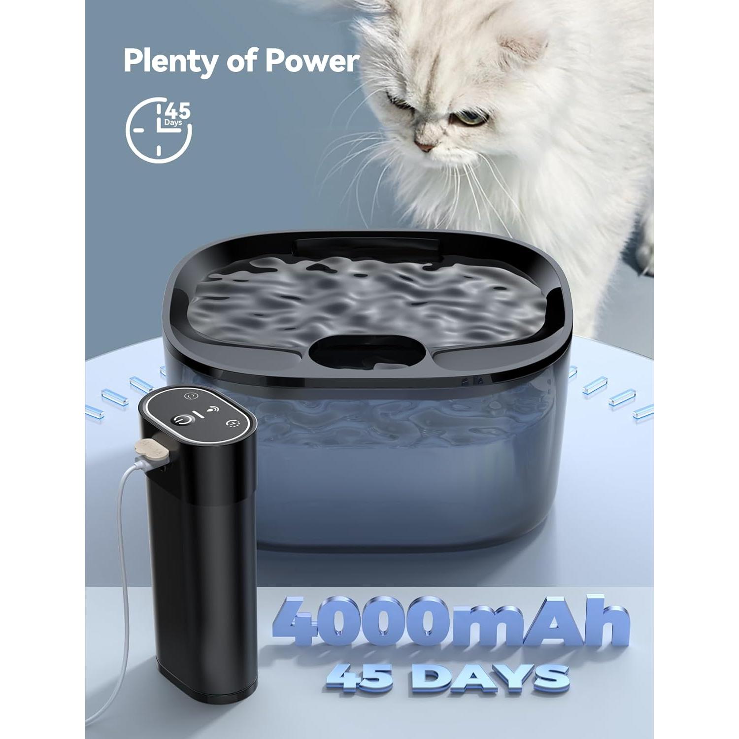 Fuente de Agua Inalámbrica para Gatos FEELNEEDY 4L con Filtros