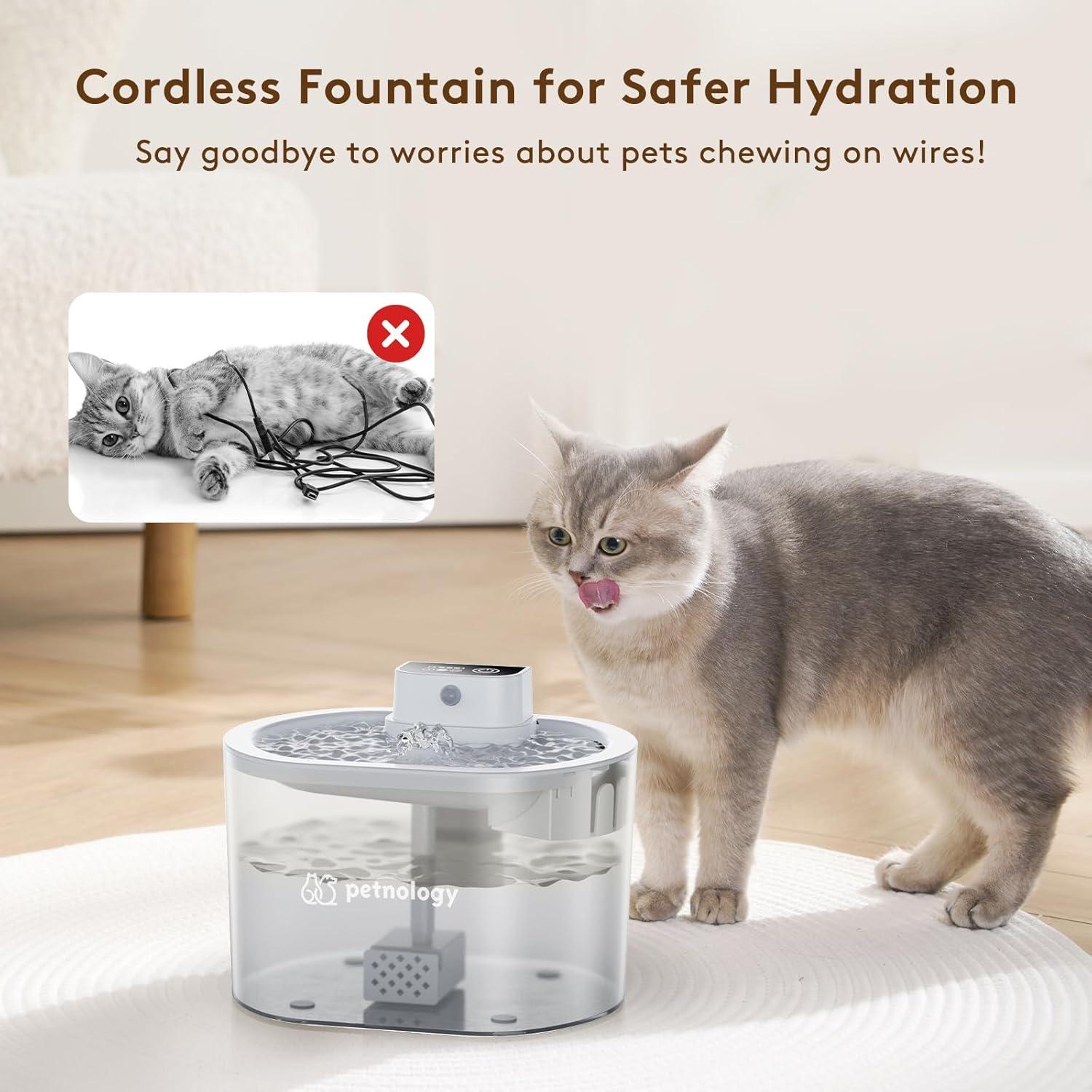 Fuente de Agua Inalámbrica HSL 2.5L para Gatos y Perros Pequeños