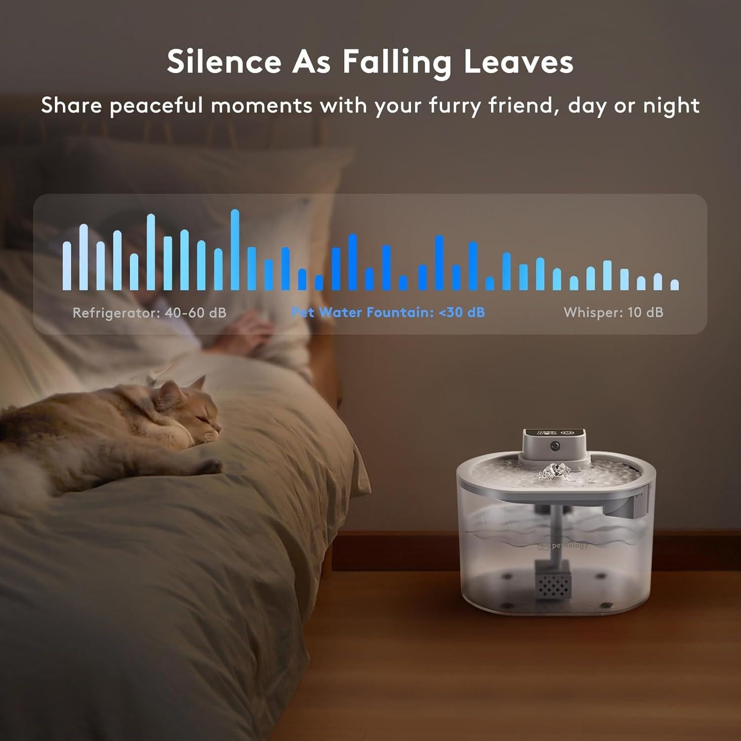 Fuente de Agua Inalámbrica HSL 2.5L para Gatos y Perros Pequeños