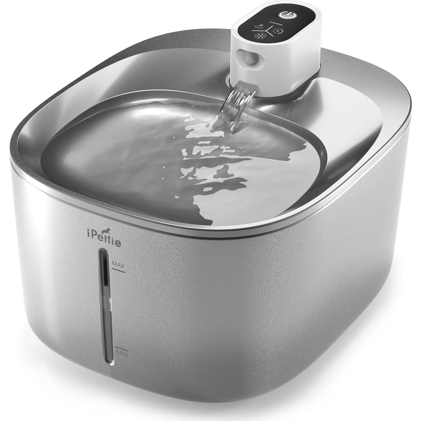 Fuente de Agua Inalámbrica para Gatos iPettie 4.16L Acero Inoxidable