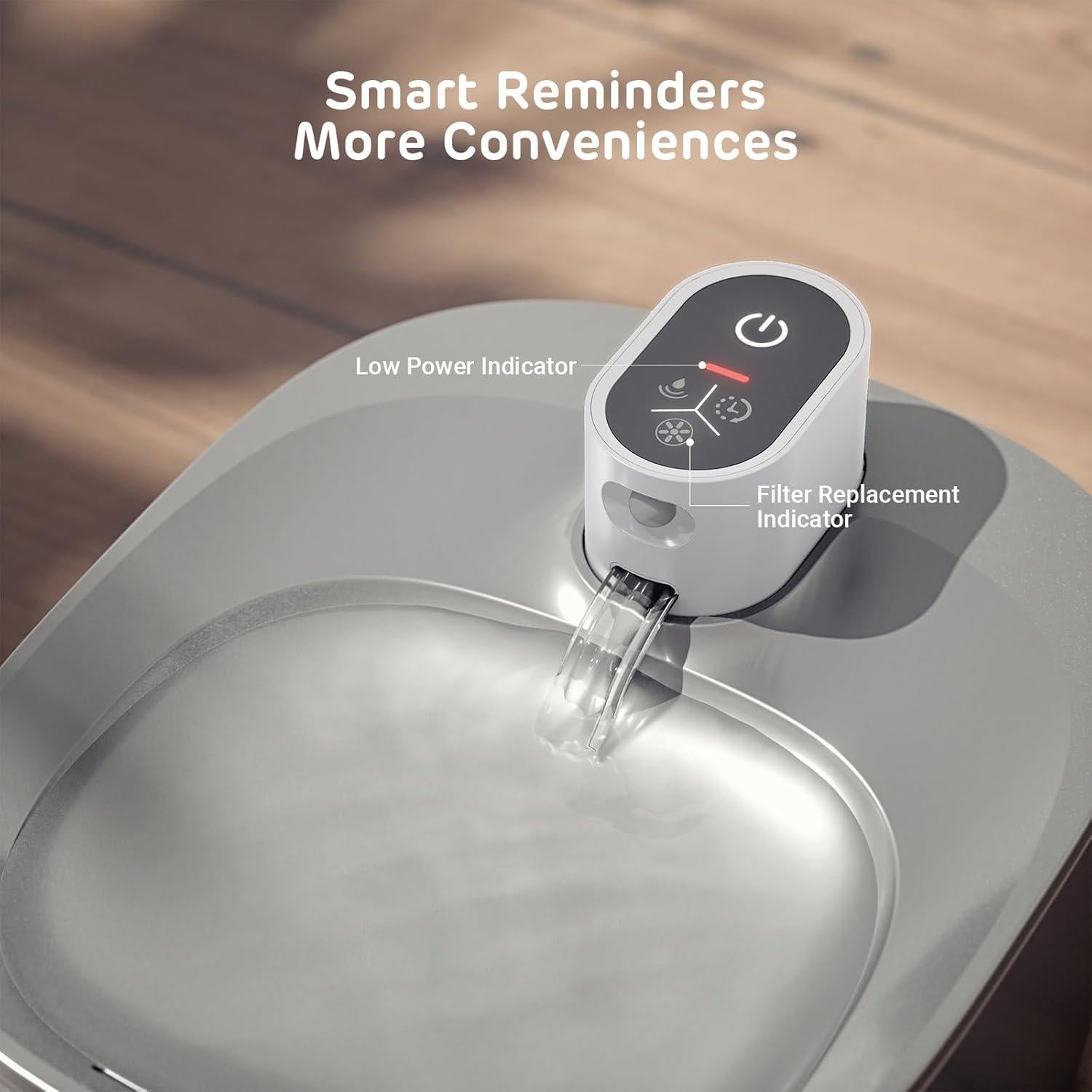 Fuente de Agua Inalámbrica para Gatos iPettie 4.16L Acero Inoxidable