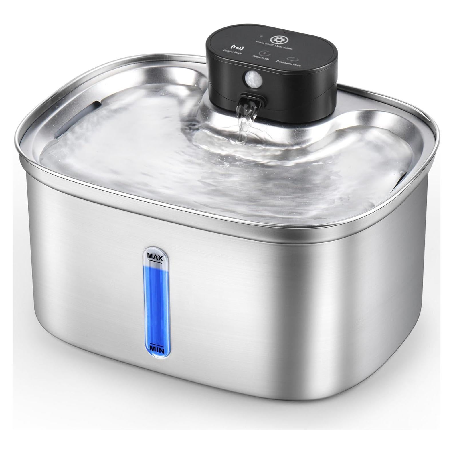 Fuente de Agua Inalámbrica para Gatos BOORCA 5L Acero Inoxidable