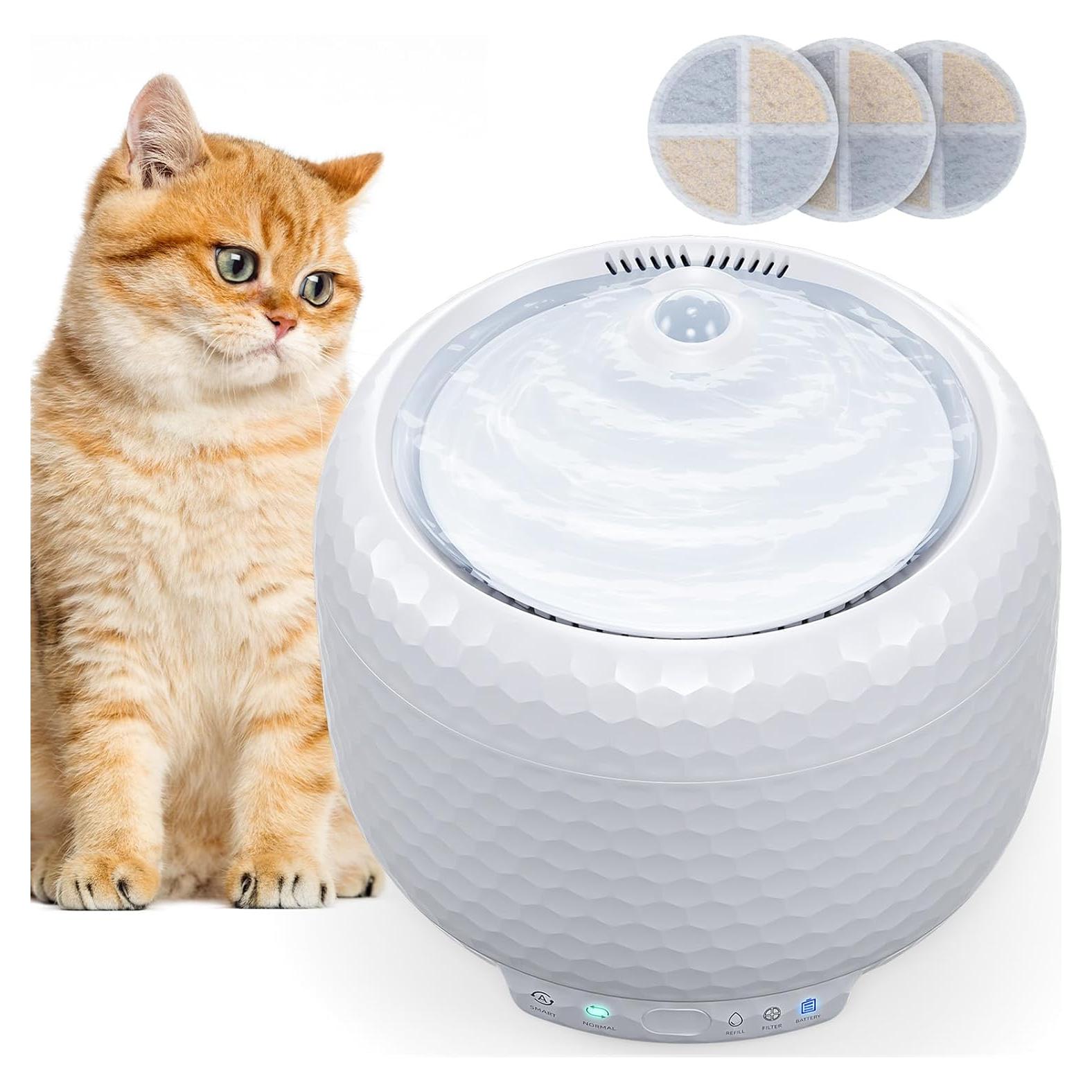 Fuente de Agua para Gatos Petsuper 1.8L Ultra-Silenciosa con Filtros