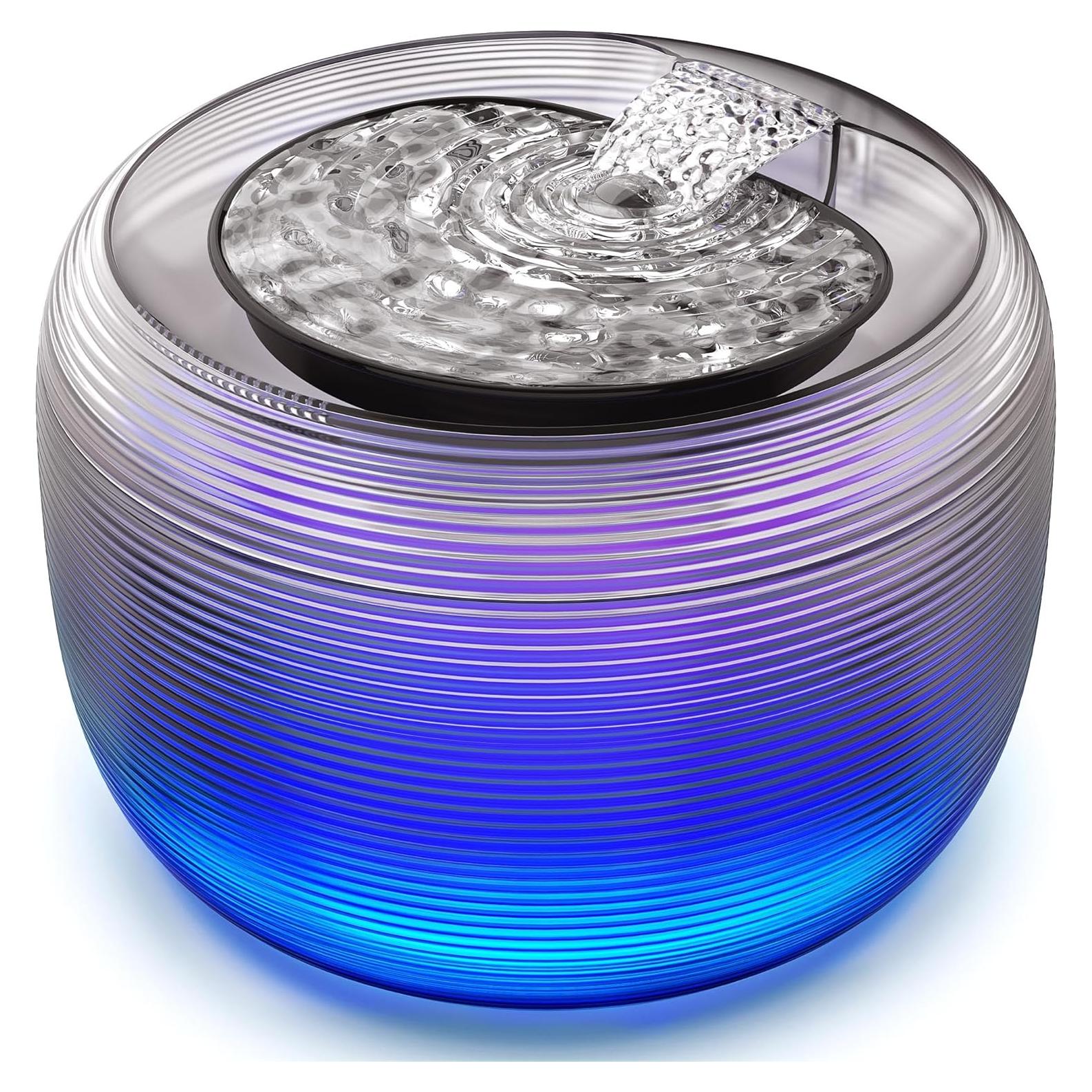 Kastty FS75 Quiet Cat Water Fountain, 3.5L/118oz Large Capacity Pet Water Fountain for Cats Indoor with Water Level LED Light, Easy Cleaning Cat Fountains for Drinking Automatic Dog Water Fountain