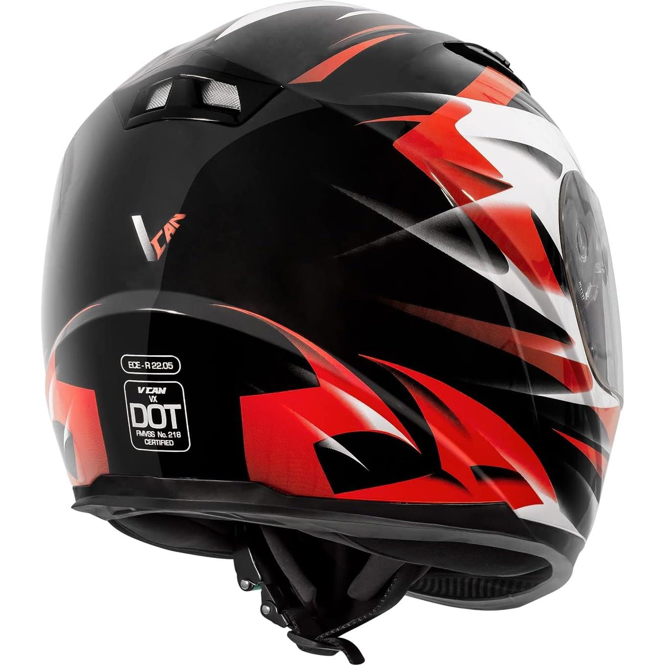 Casco de Motocicleta VCAN VX con Visera Ahumada y Acolchado