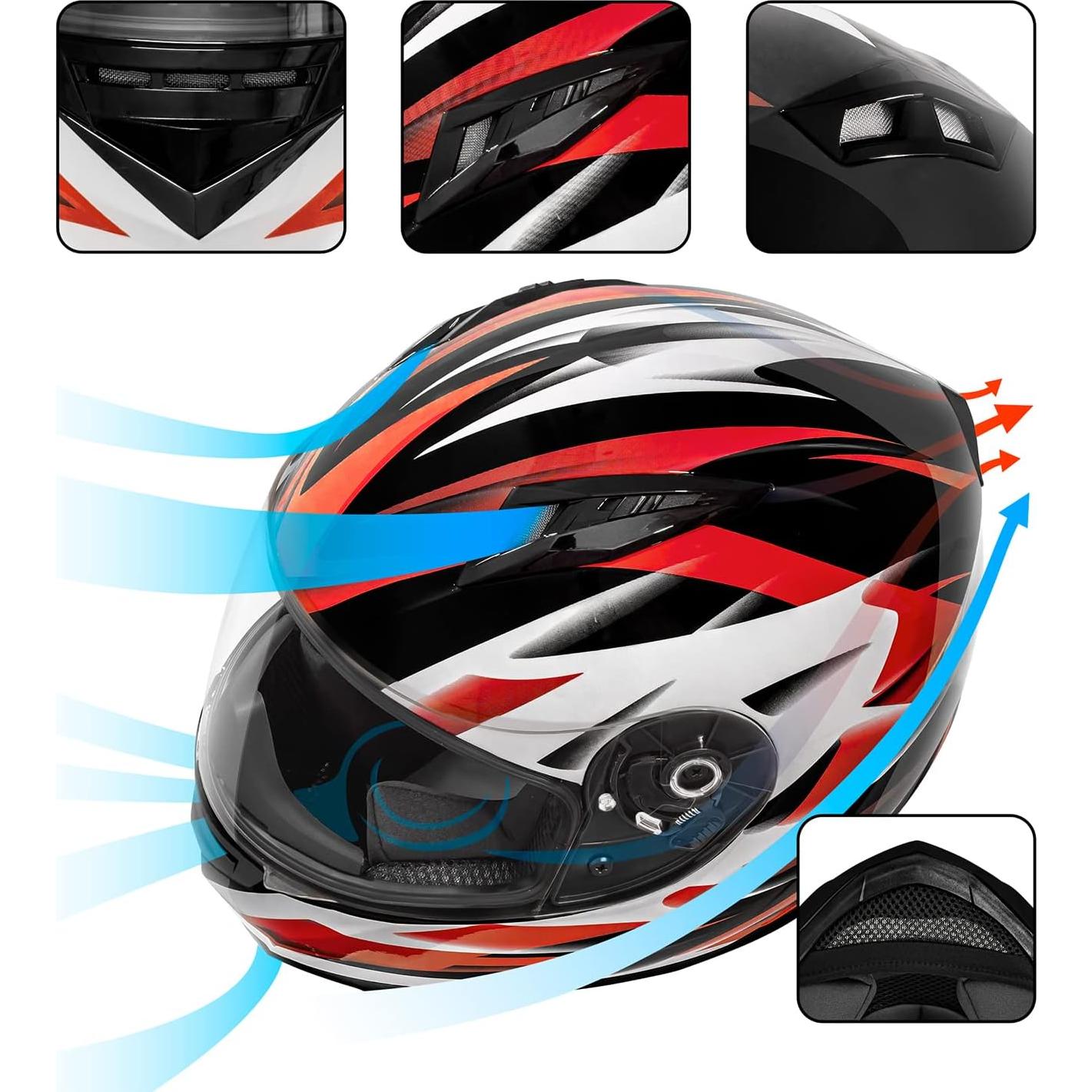 Casco de Motocicleta VCAN VX con Visera Ahumada y Acolchado