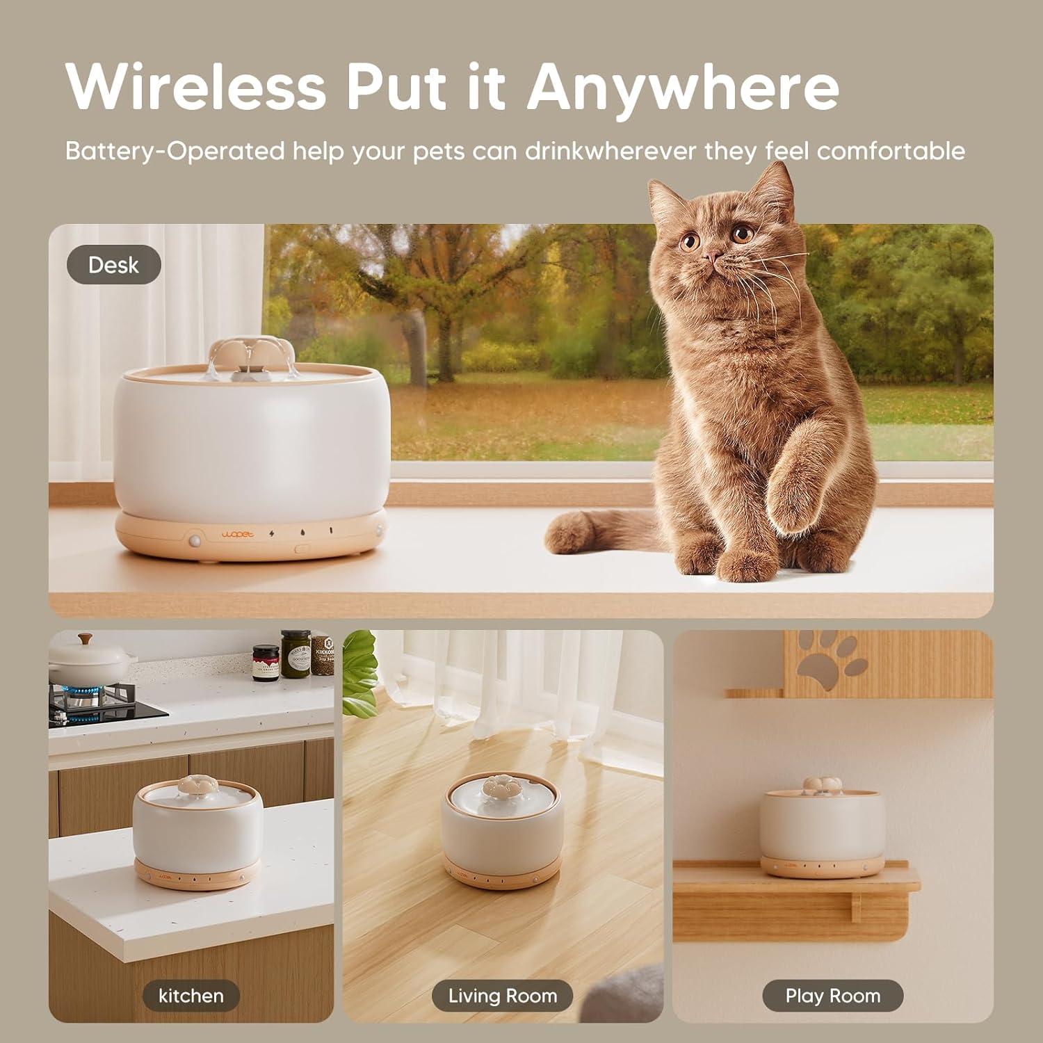 Fuente de Agua Inalámbrica WOPET W03 3L para Gatos y Perros