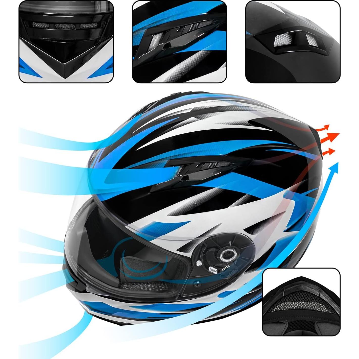 Casco Integral VCAN VXSLDCM para Motocicleta, 1.81 kg