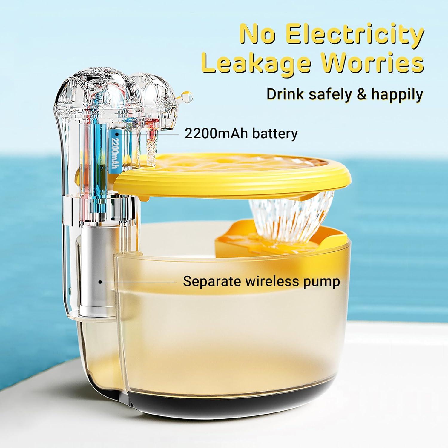 Fuente de Agua Inalámbrica iPettie Honeybee para Gatos 2.2L