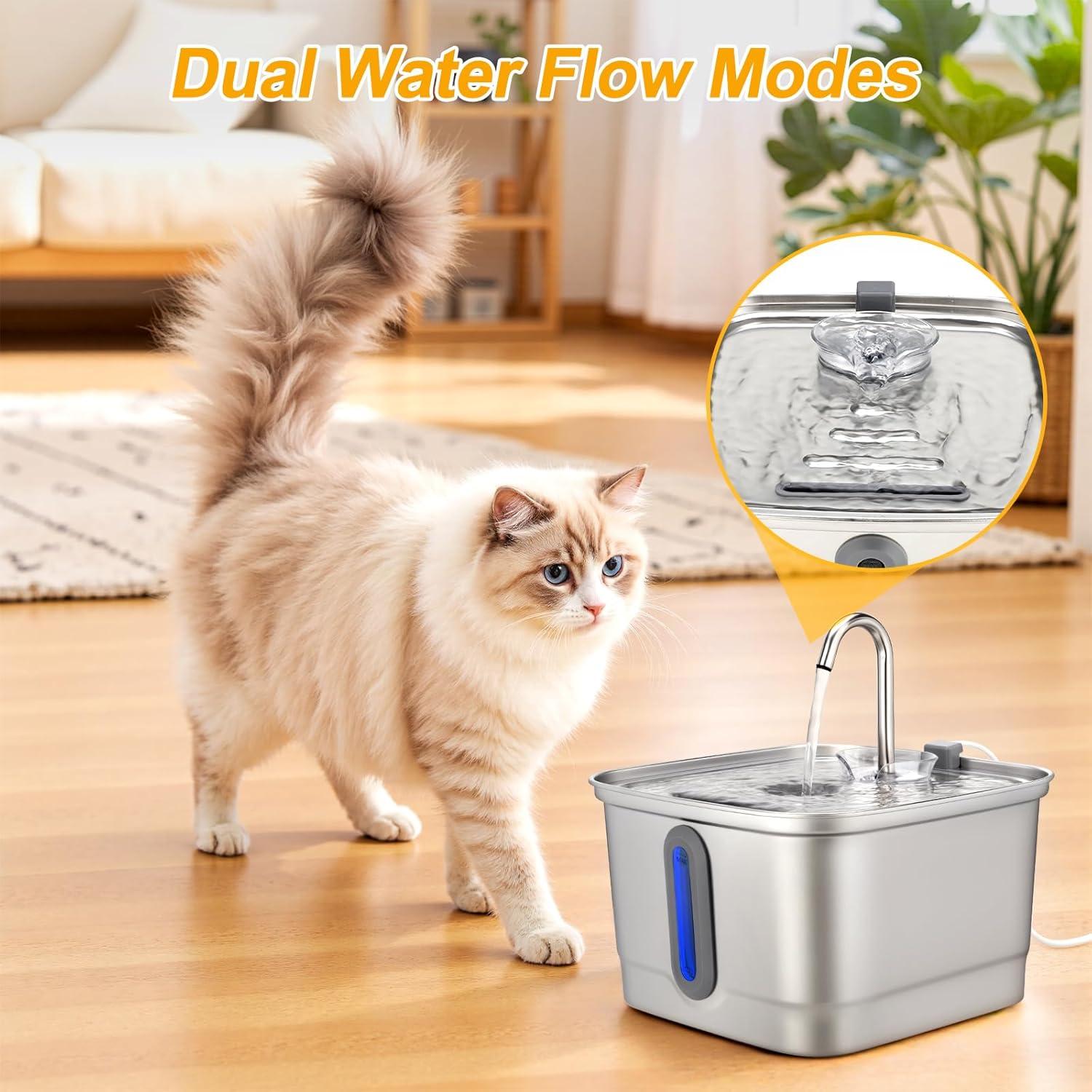 Fuente de Agua Automática para Gatos SEIRMEP 3L Acero Inoxidable