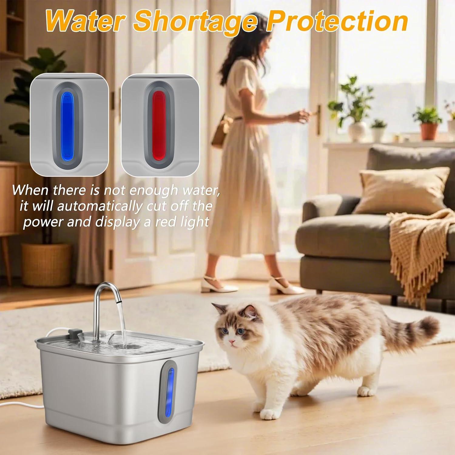 Fuente de Agua Automática para Gatos SEIRMEP 3L Acero Inoxidable