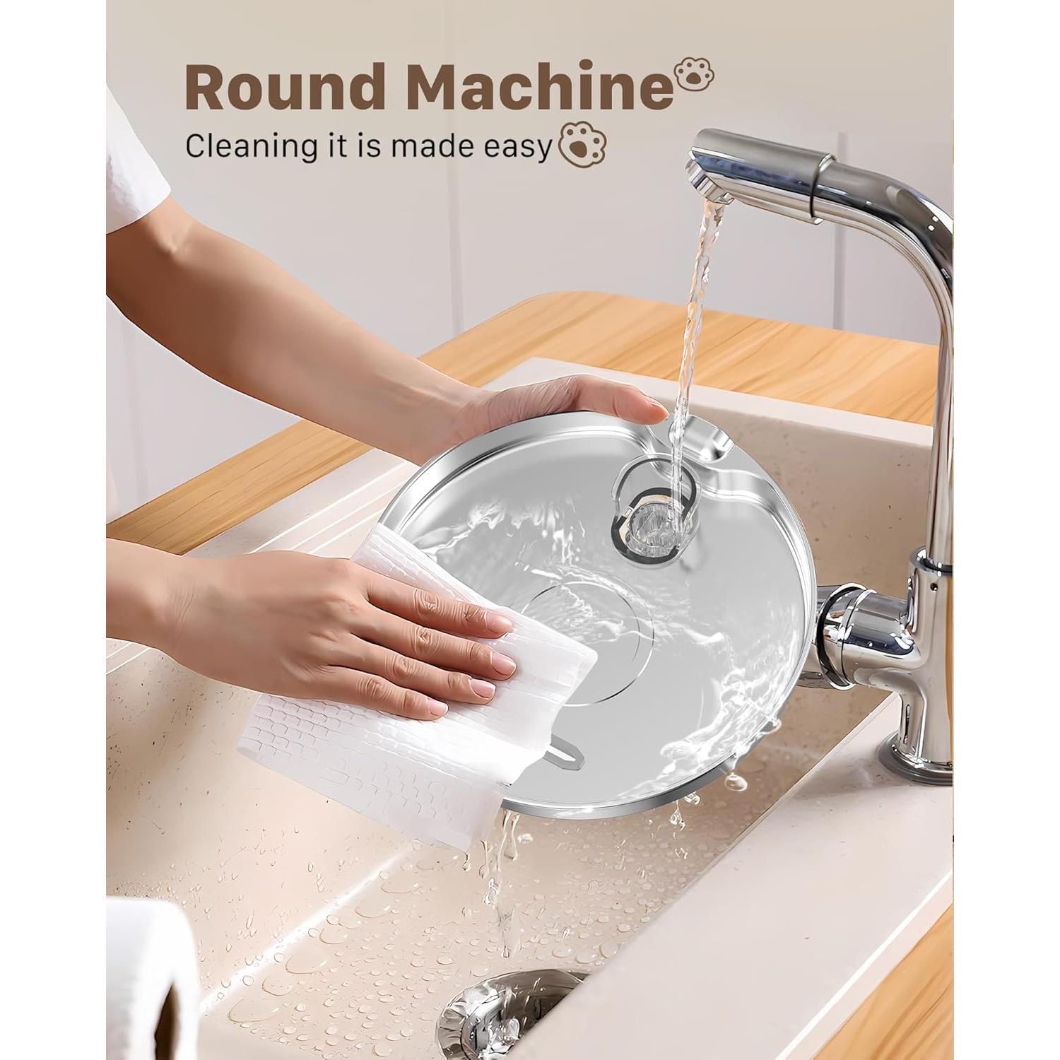 Fuente de Agua para Gatos GIOTOHUN 2.2L Acero Inoxidable Silenciosa