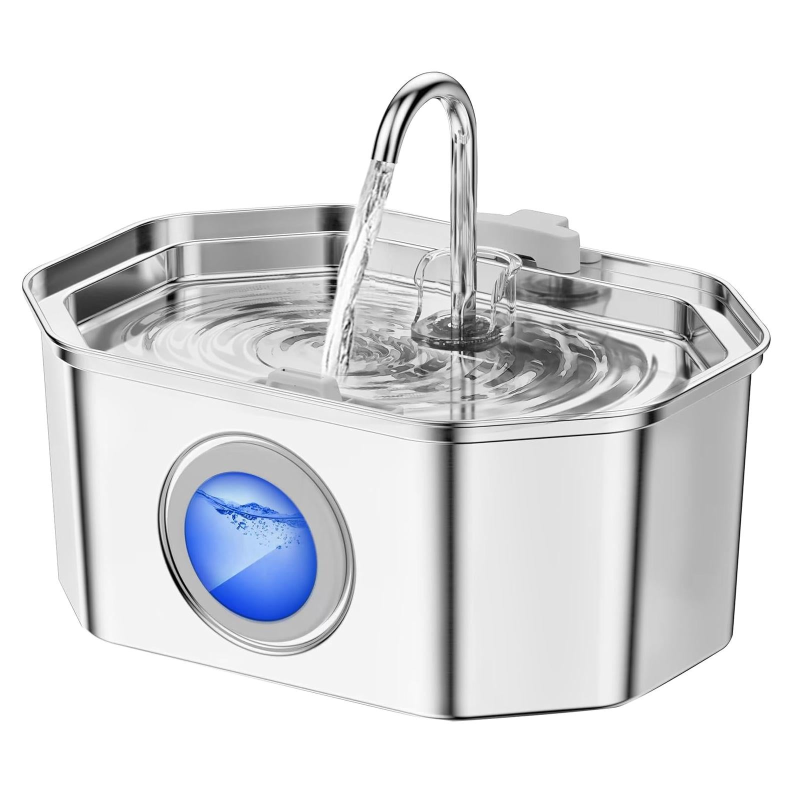 Fuente de Agua para Gatos APAUK Acero Inoxidable 3.2L Silenciosa