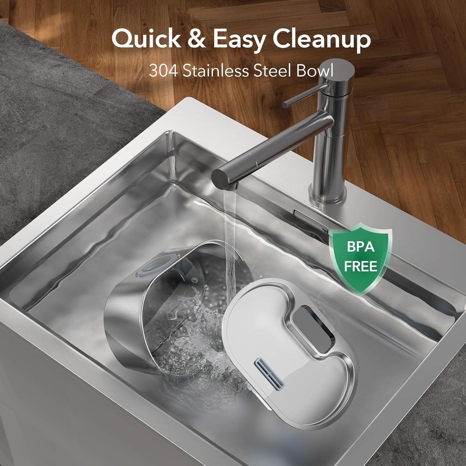 Fuente de Agua para Gatos PEKTACO Acero Inoxidable 3.2L