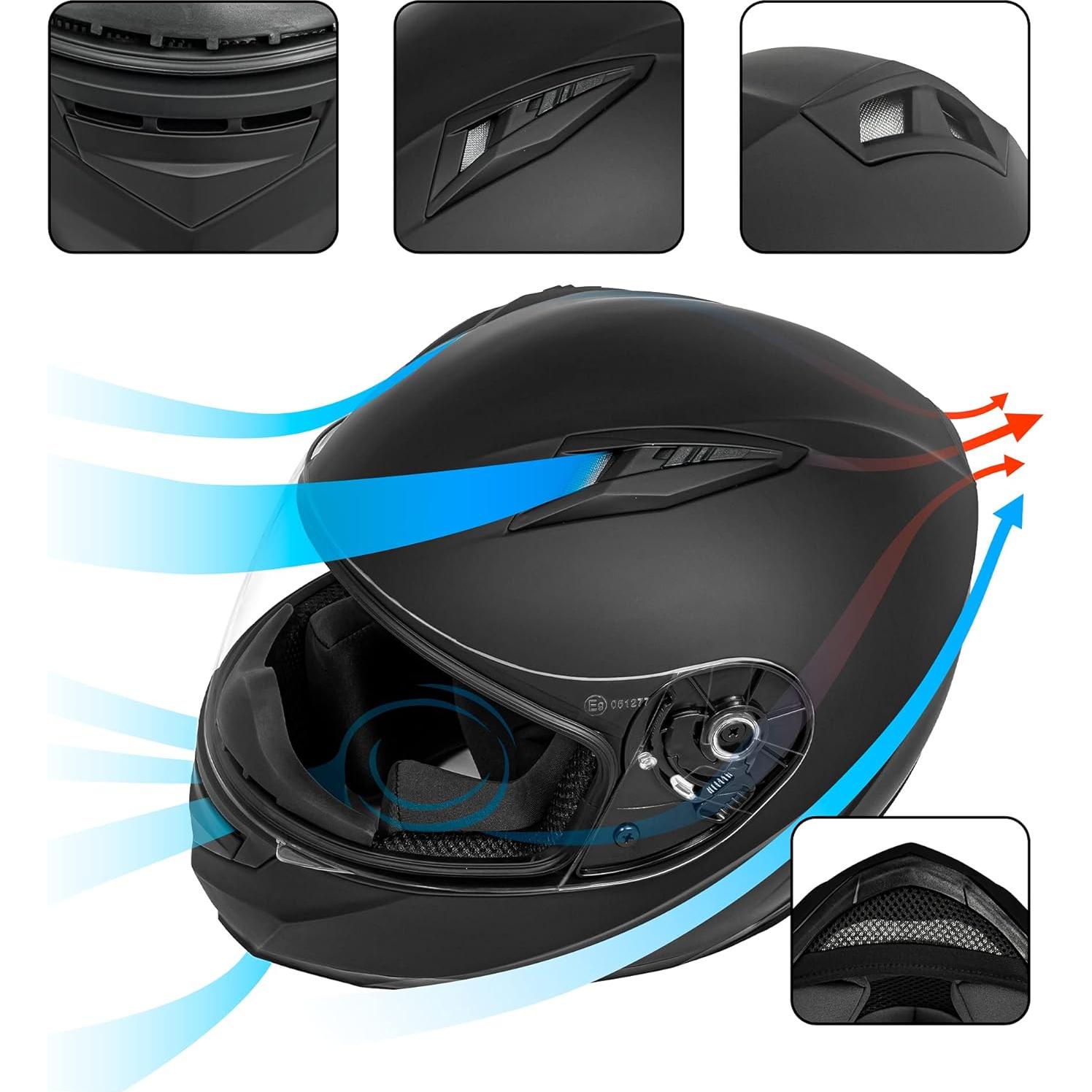 Casco Integral VCAN VX Ligero para Motocicleta con Visera