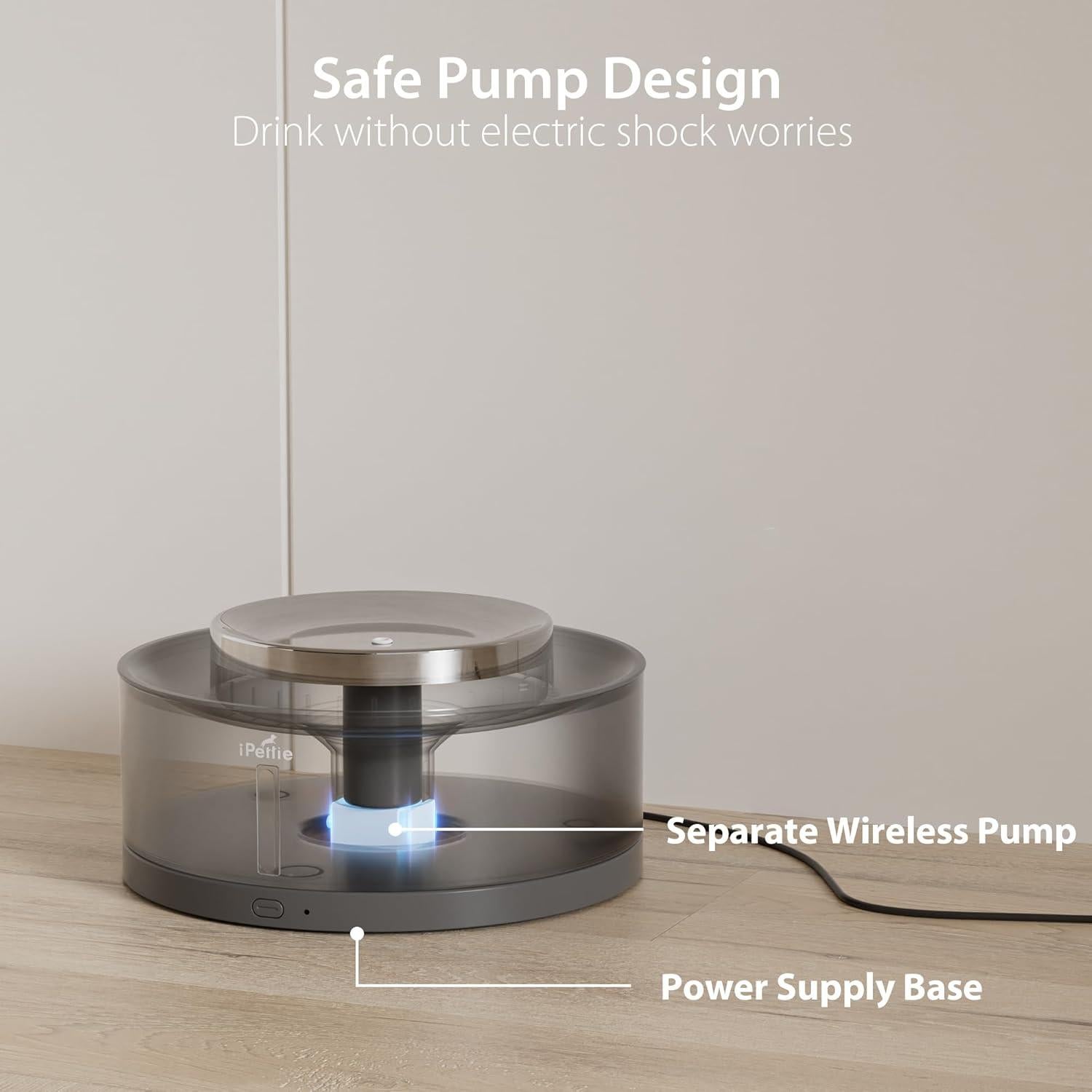 Fuente de Agua para Perros iPettie Cake 8L Automática Acero Inoxidable