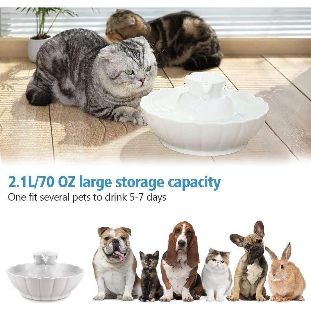 Fuente de Agua Cerámica iPettie Tritone 2.1L para Mascotas