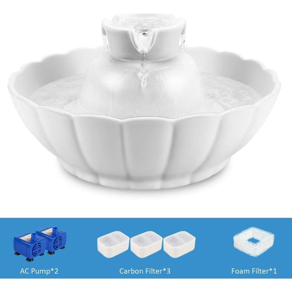 Fuente de Agua Cerámica iPettie Tritone 2.1L para Mascotas