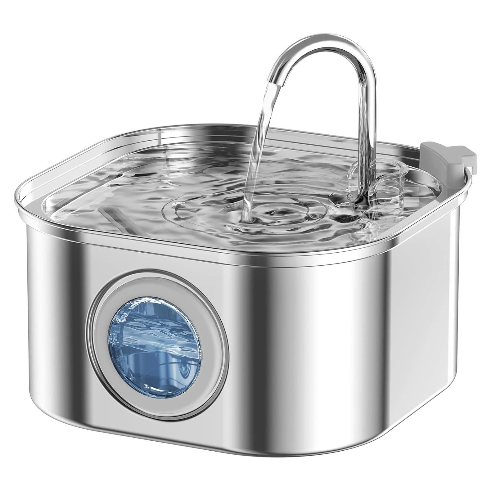 Fuente de Agua para Gatos NautyPaws 3.2L Acero Inoxidable Silenciosa