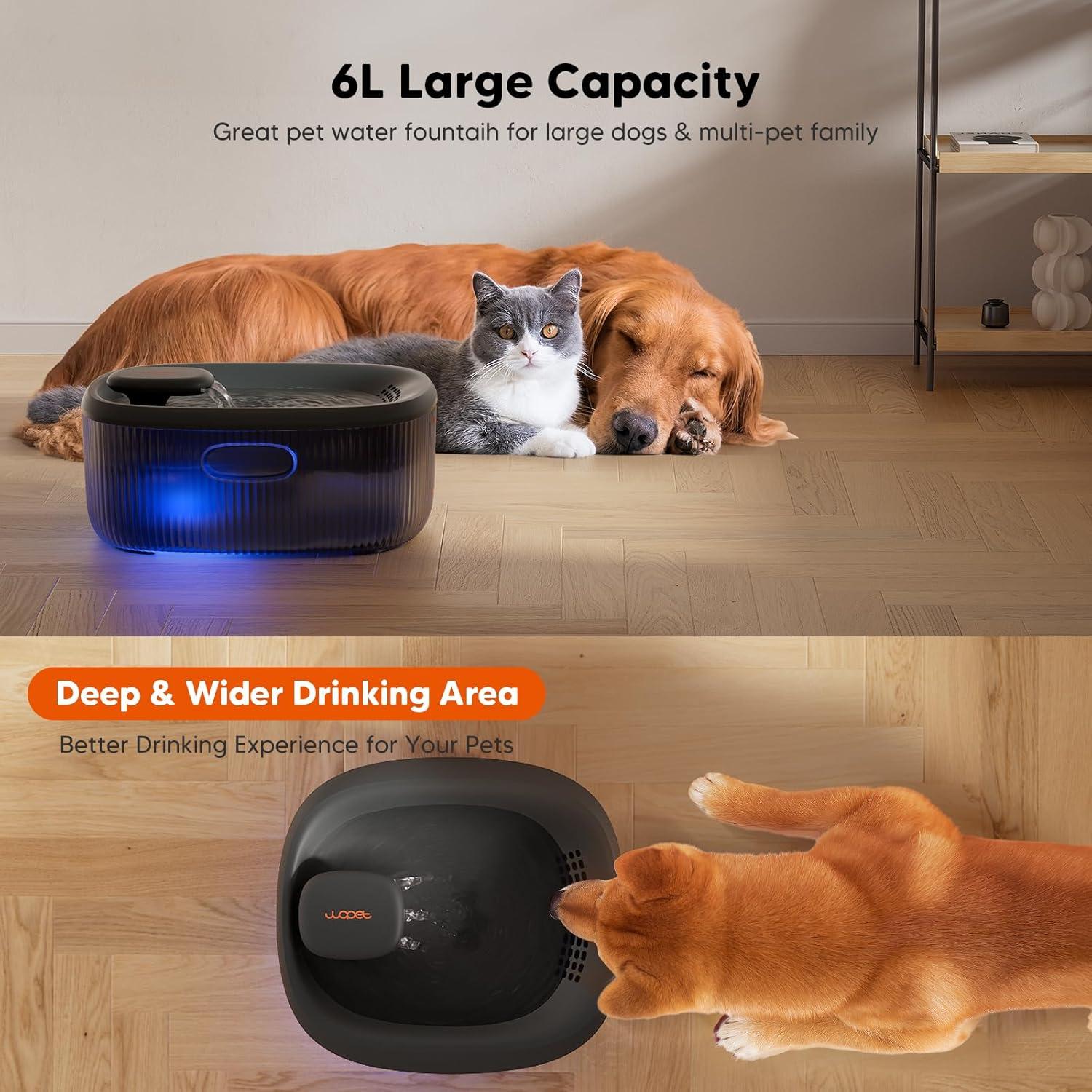 Fuente de Agua Automática WOPET 6L para Perros y Gatos