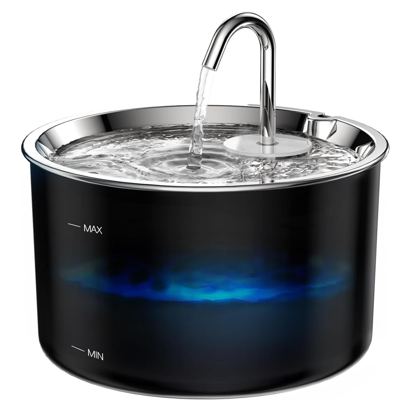 Fuente de Agua para Gatos Vividorama 3L Acero Inoxidable Silenciosa