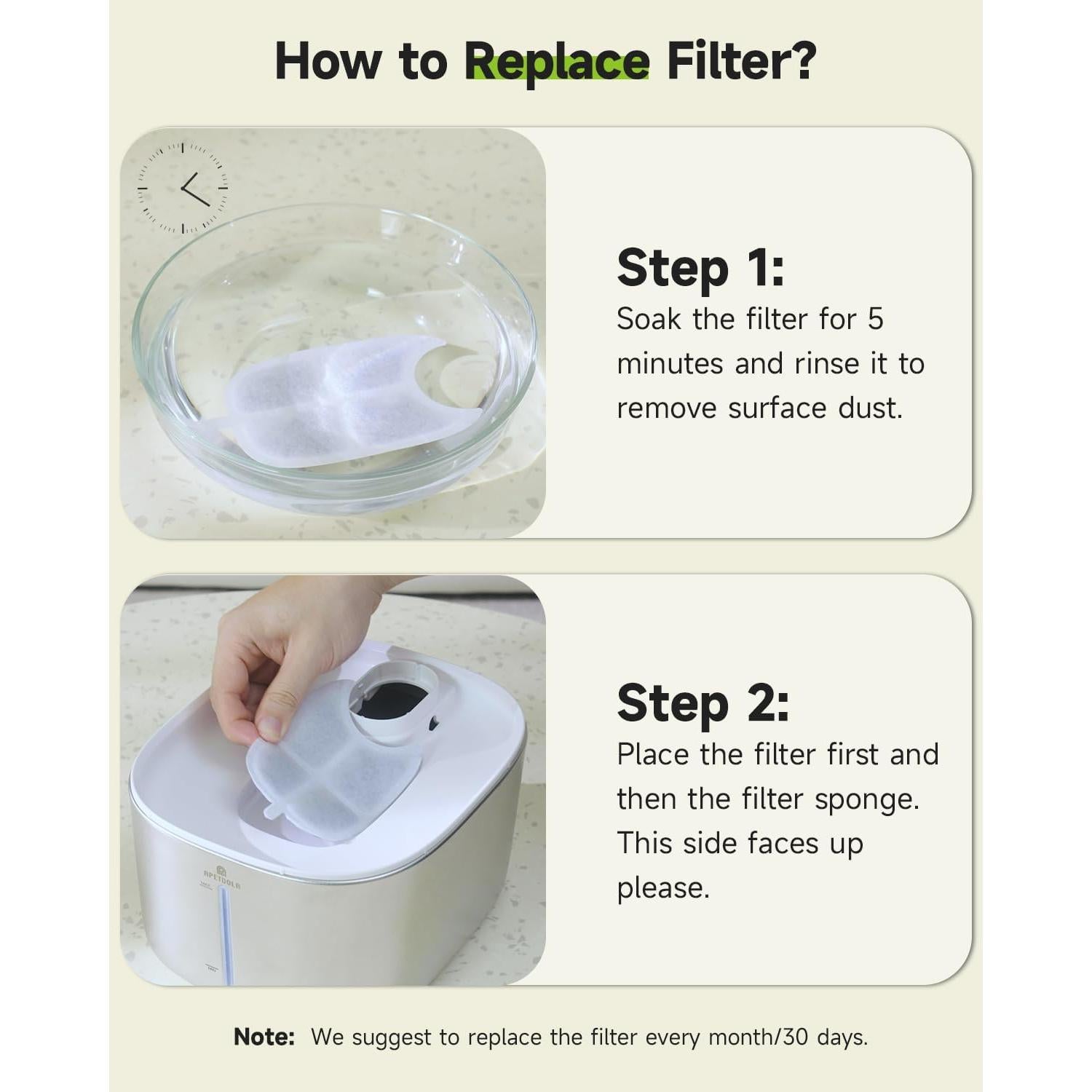 Filtros de Reemplazo para Fuente de Agua Gato APETDOLA 8 Pzs