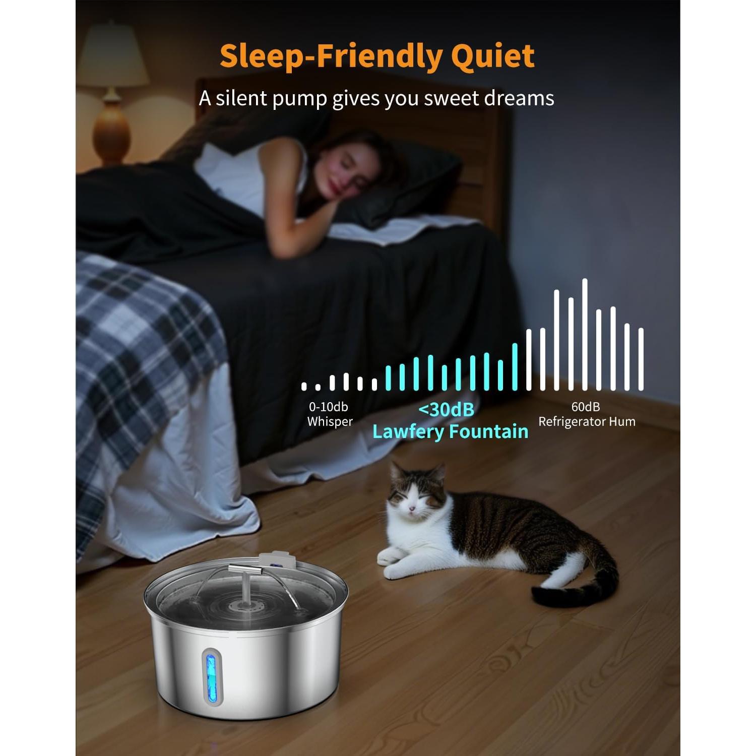 Fuente de Agua Automática para Gatos Lawfery 3 Filtros 0.8L