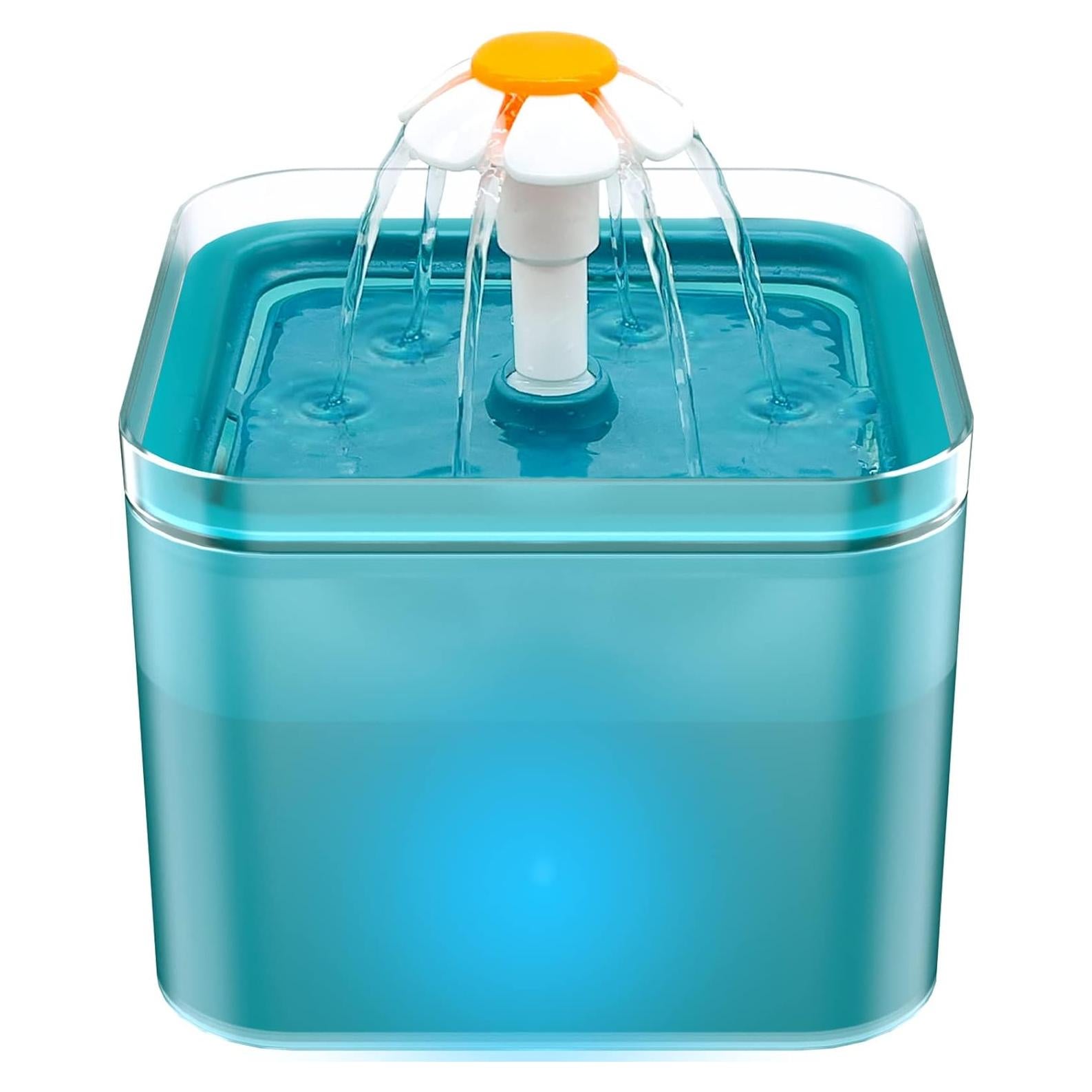 Fuente de Agua para Gatos AONBOY 2L Ultra Silenciosa LED