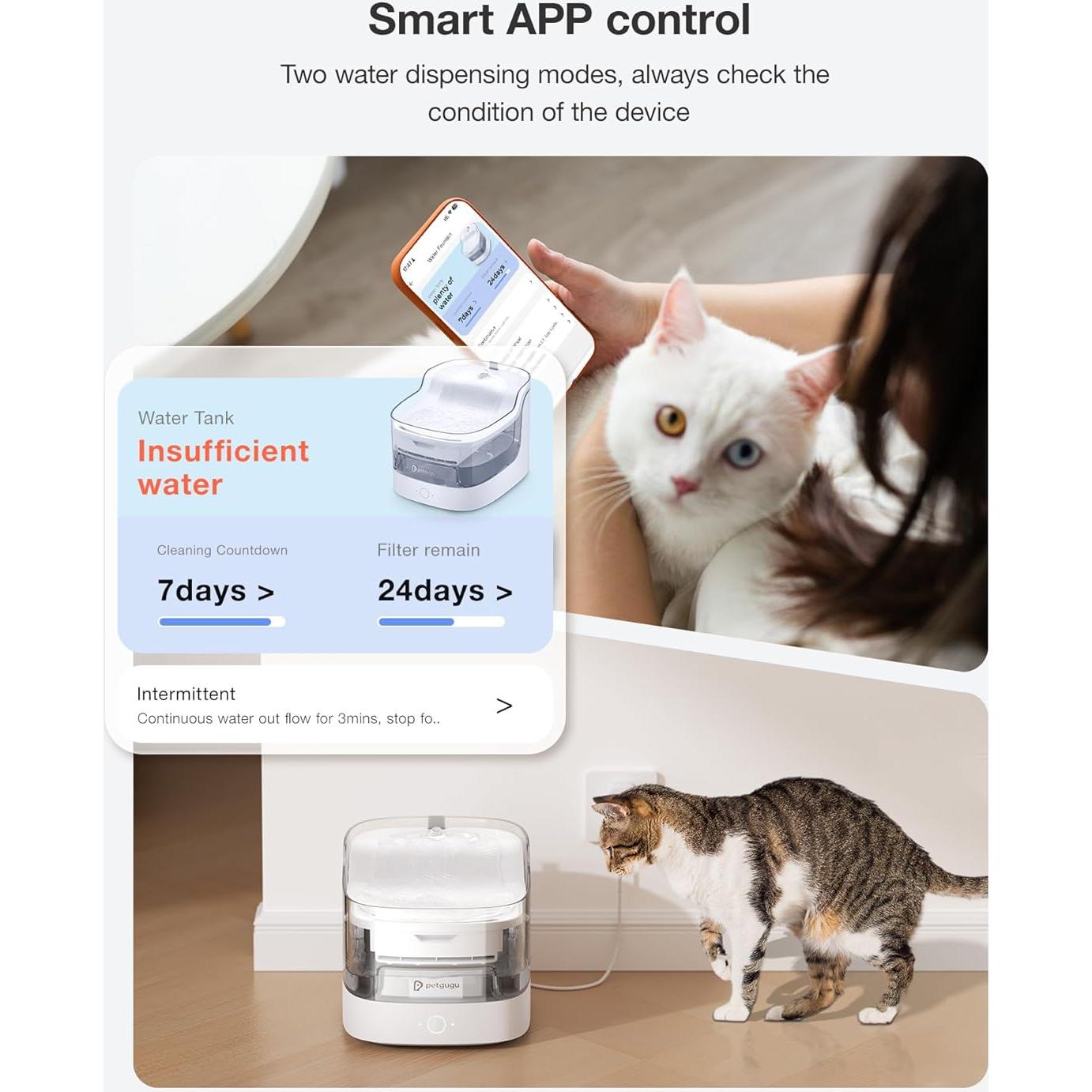 Dispensador Automático de Agua para Gatos 2L PETGUGU PF1L