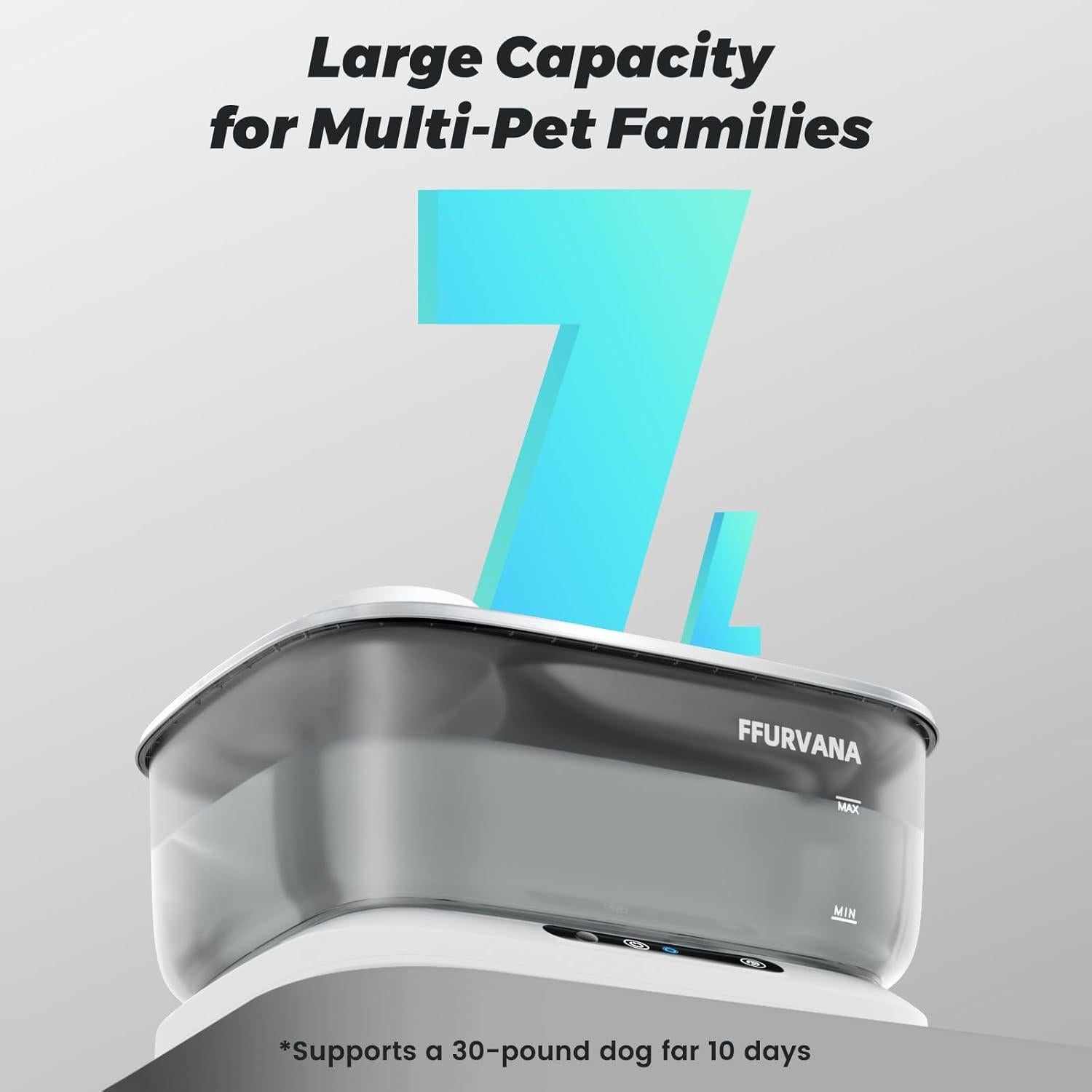 Fuente de Agua Inteligente FFURVANA 7L para Perros Grandes
