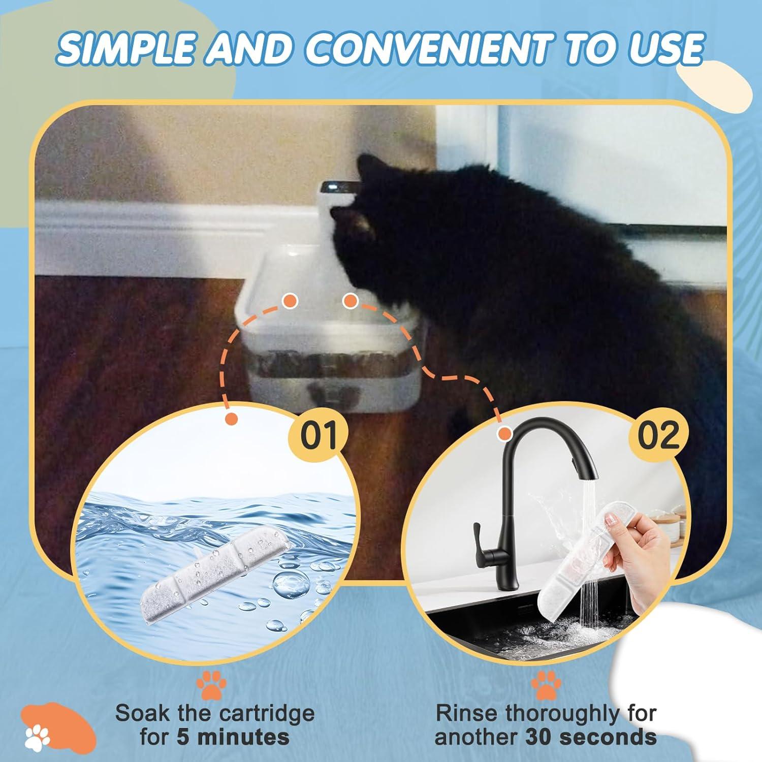 Filtros de Reemplazo 8PCS Downy Paws para Fuente de Agua Gatos