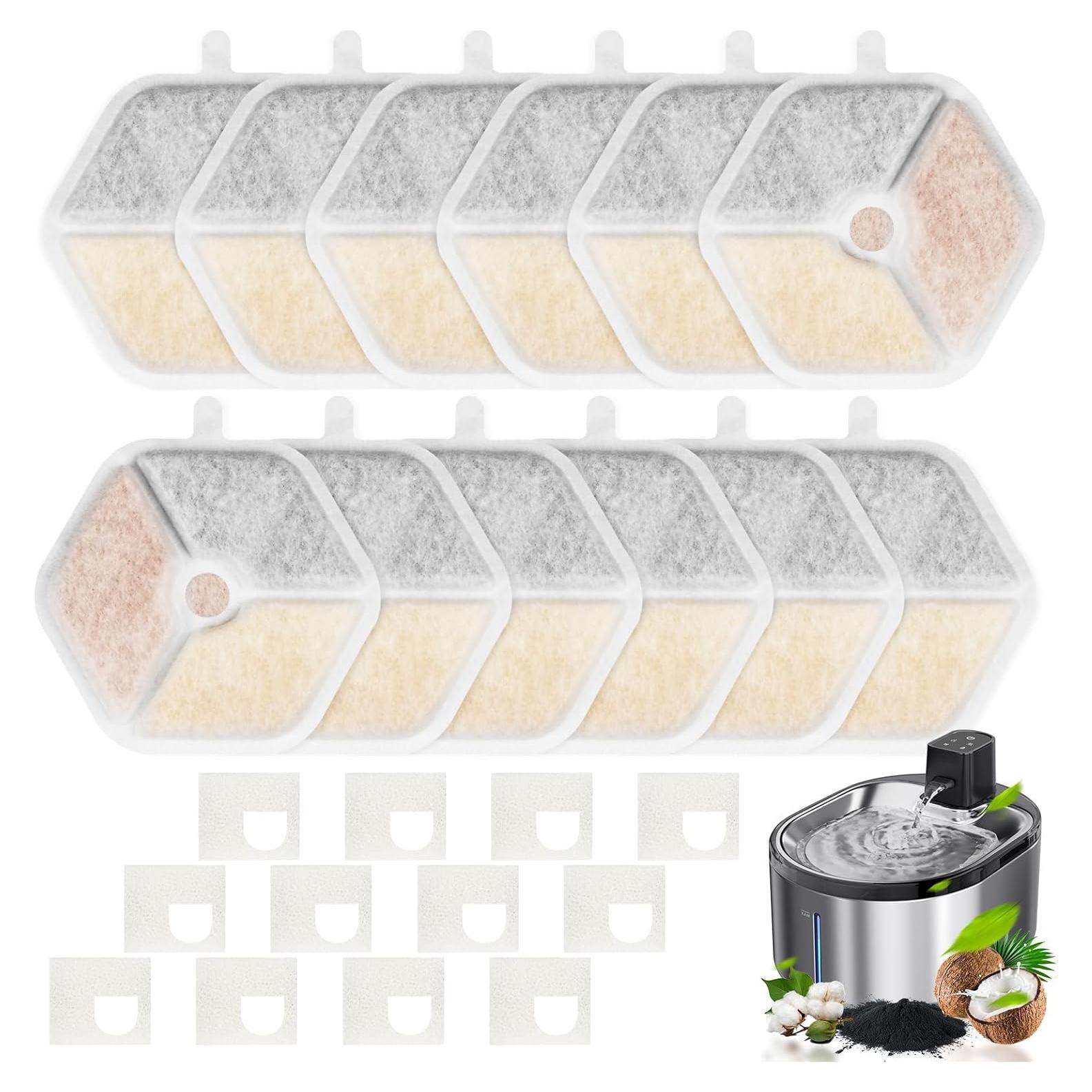 Filtros de Reemplazo para Fuente de Agua Gatos KTNAid 12 Unidades