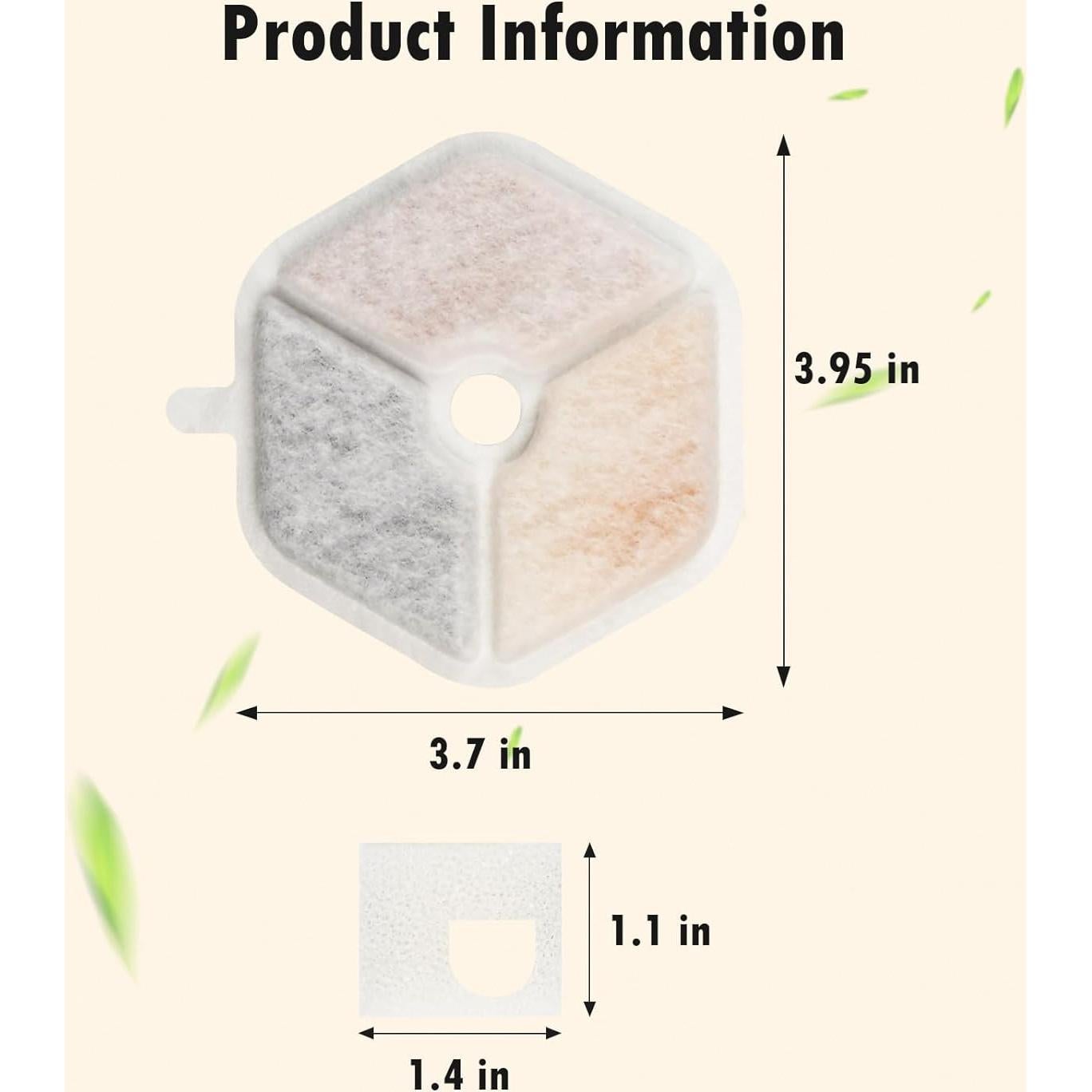 Filtros de Reemplazo para Fuente de Agua Gatos KTNAid 12 Unidades