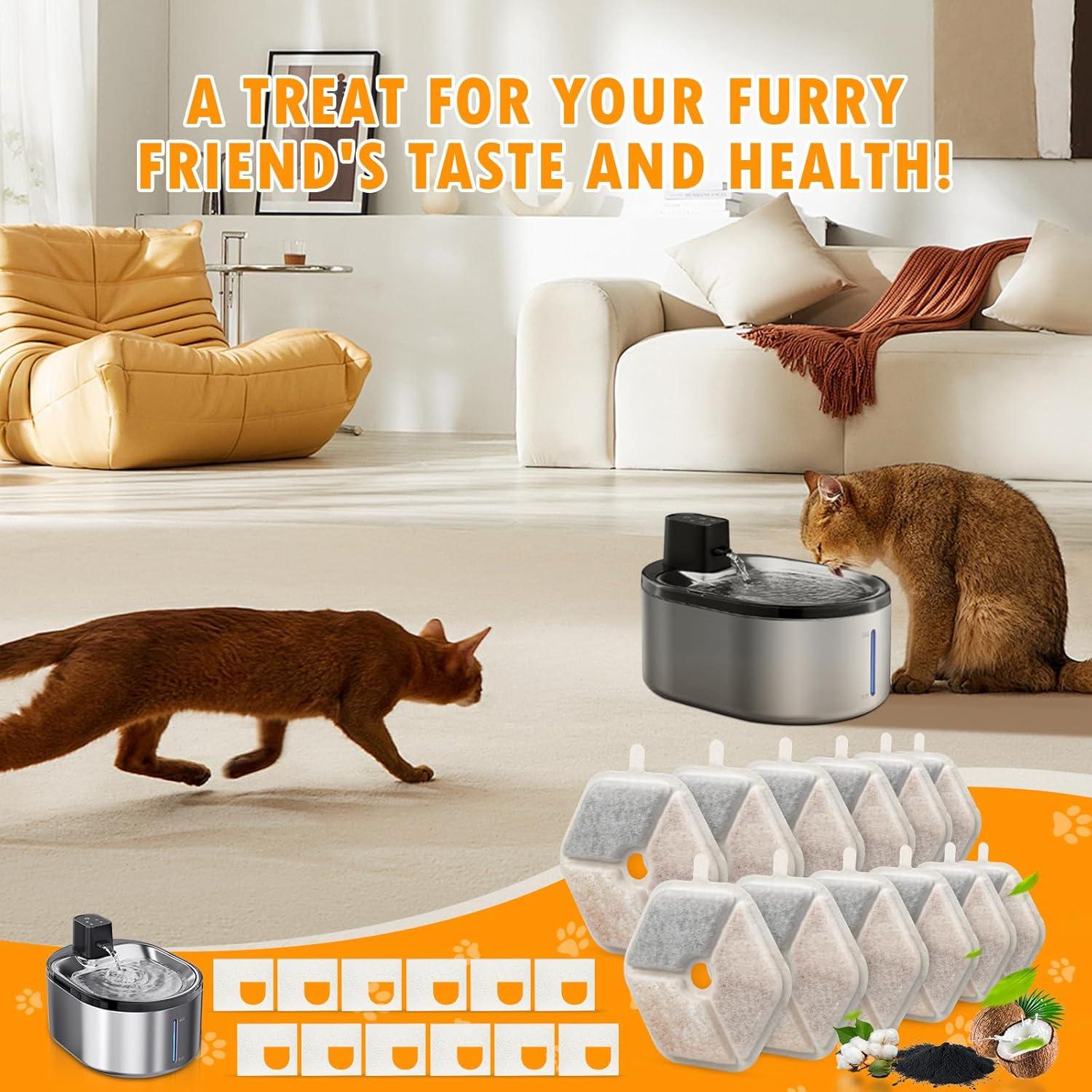 Filtros de Reemplazo para Fuente de Agua Gatos KTNAid 12 Unidades