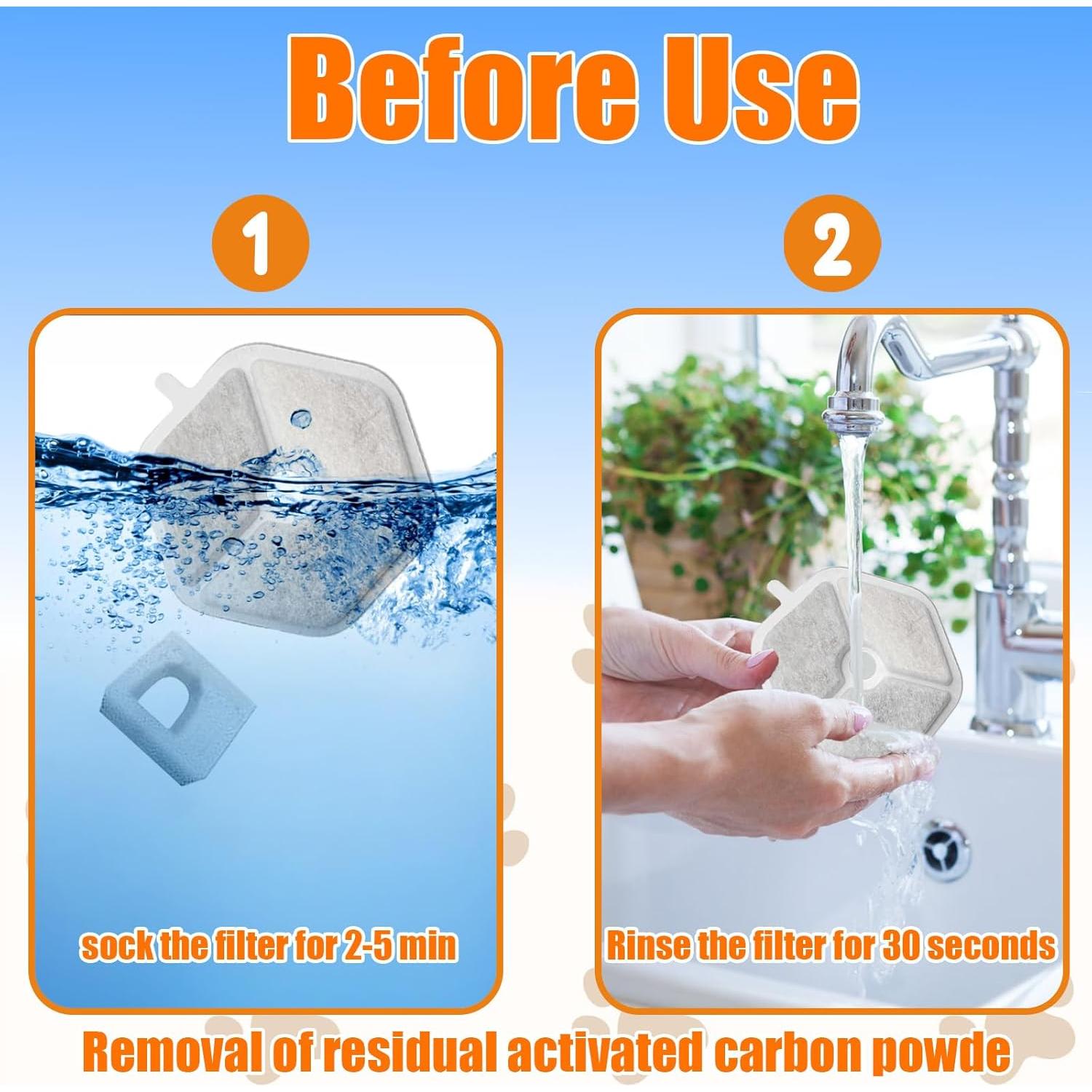 Paquete de 16 Filtros y 16 Esponjas OUPUSES para Fuente de Agua Gatos