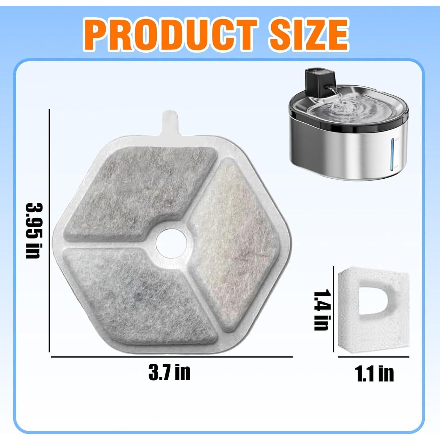 Paquete de 16 Filtros y 16 Esponjas OUPUSES para Fuente de Agua Gatos