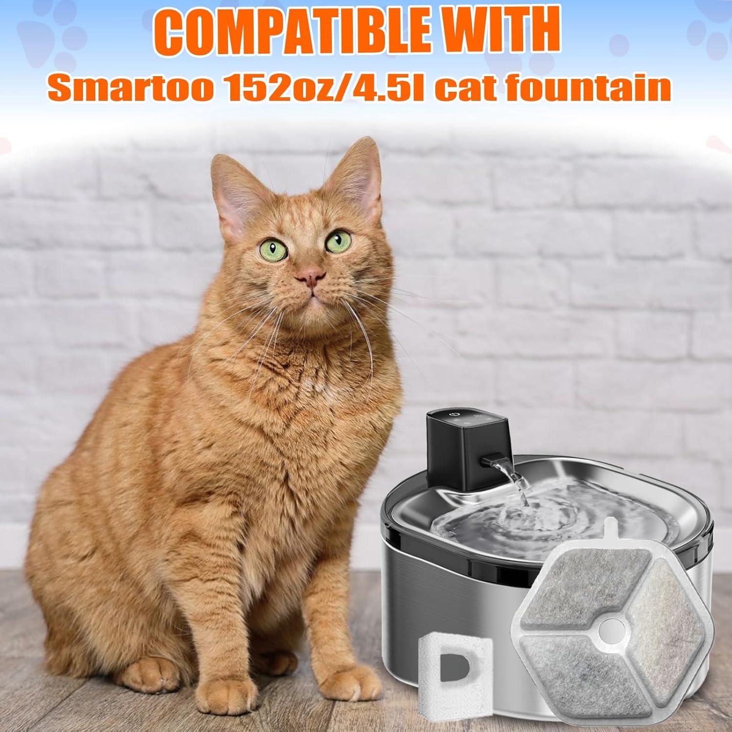 Paquete de 16 Filtros y 16 Esponjas OUPUSES para Fuente de Agua Gatos