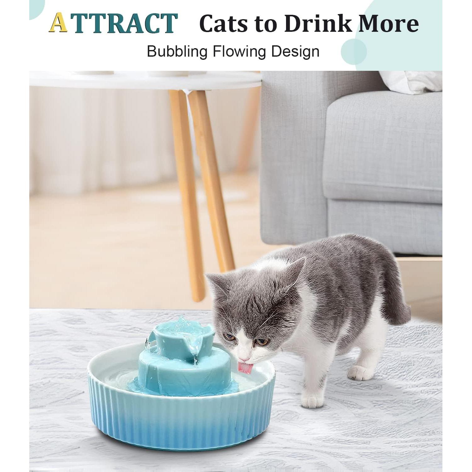 Fuente de Agua Cerámica NautyPaws 2.1L para Gatos y Perros