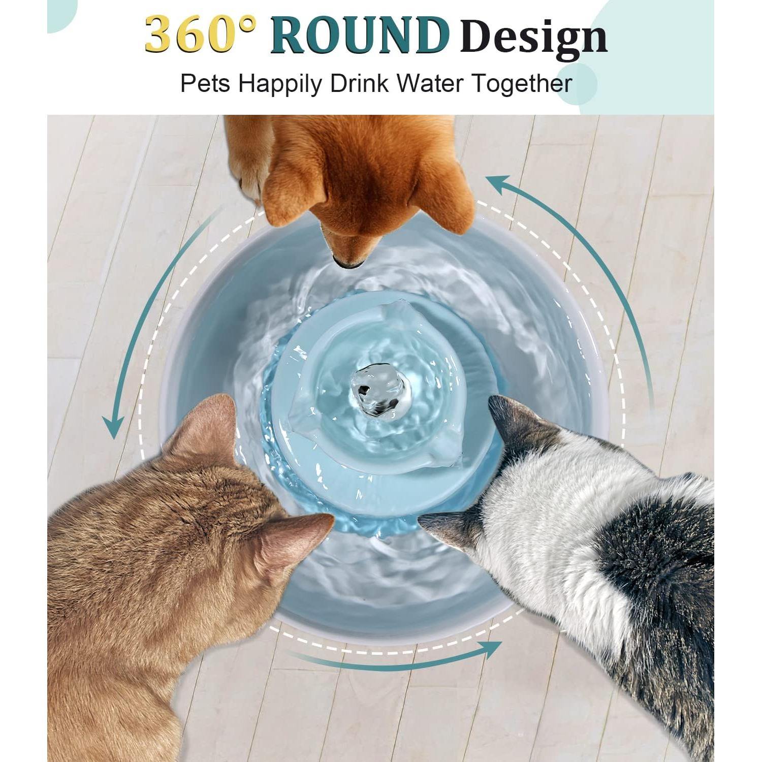 Fuente de Agua Cerámica NautyPaws 2.1L para Gatos y Perros